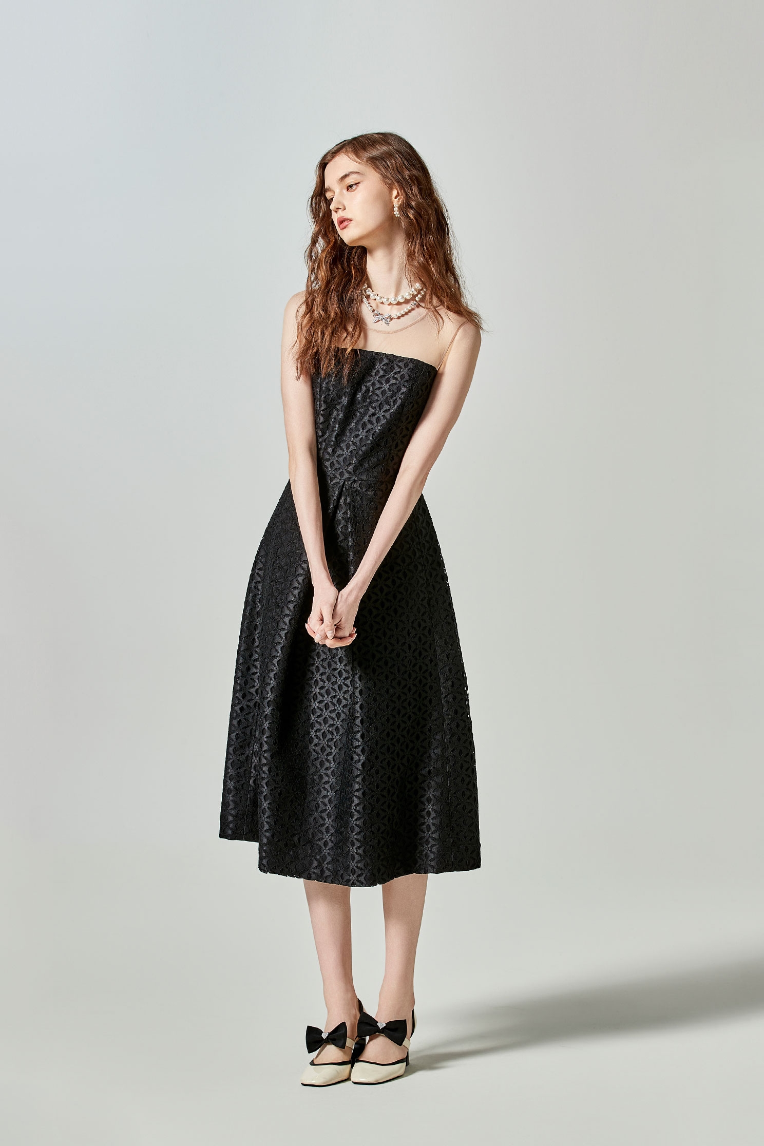 retro black cocktail dress Unique Vintage Black Delores Swing Dress with Sleeves main image 0