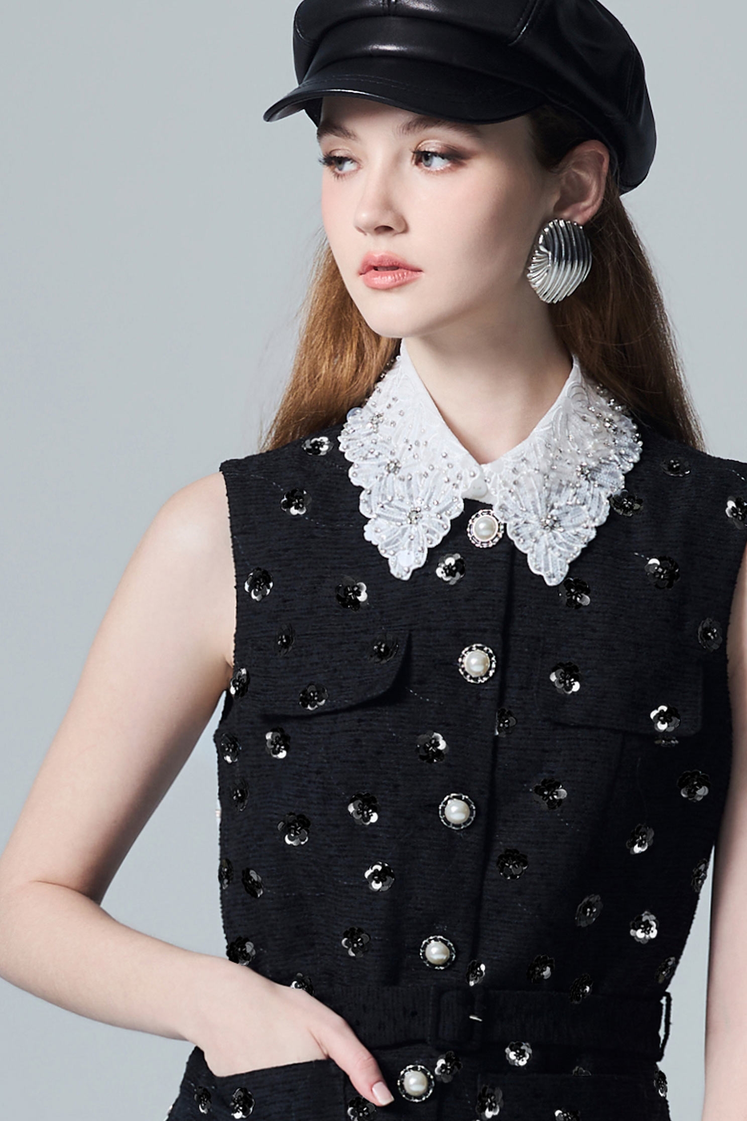 Beaded Embroidery Detail Collar AccessoryBeaded Embroidery Detail Collar Accessory,bestselling,Embroidered,Trends,pearl,Season (AW) Look,Lace