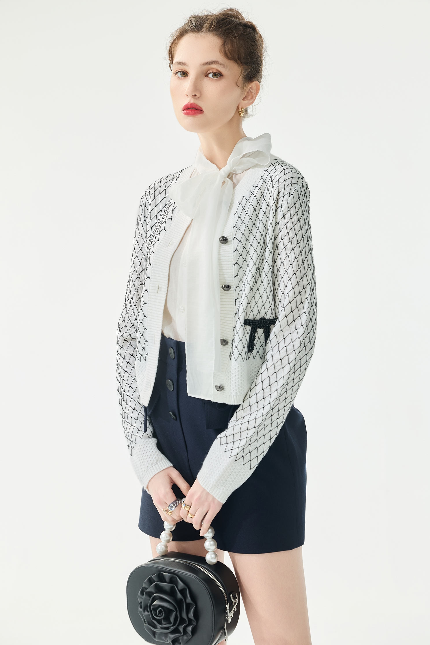 Hand Crochet Diamond Patern Knit CardiganHand Crochet Diamond Patern Knit Cardigan,Jackets,Outerwear,Season (SS) Look,Plaid,bows,Knitted,Knitted coats