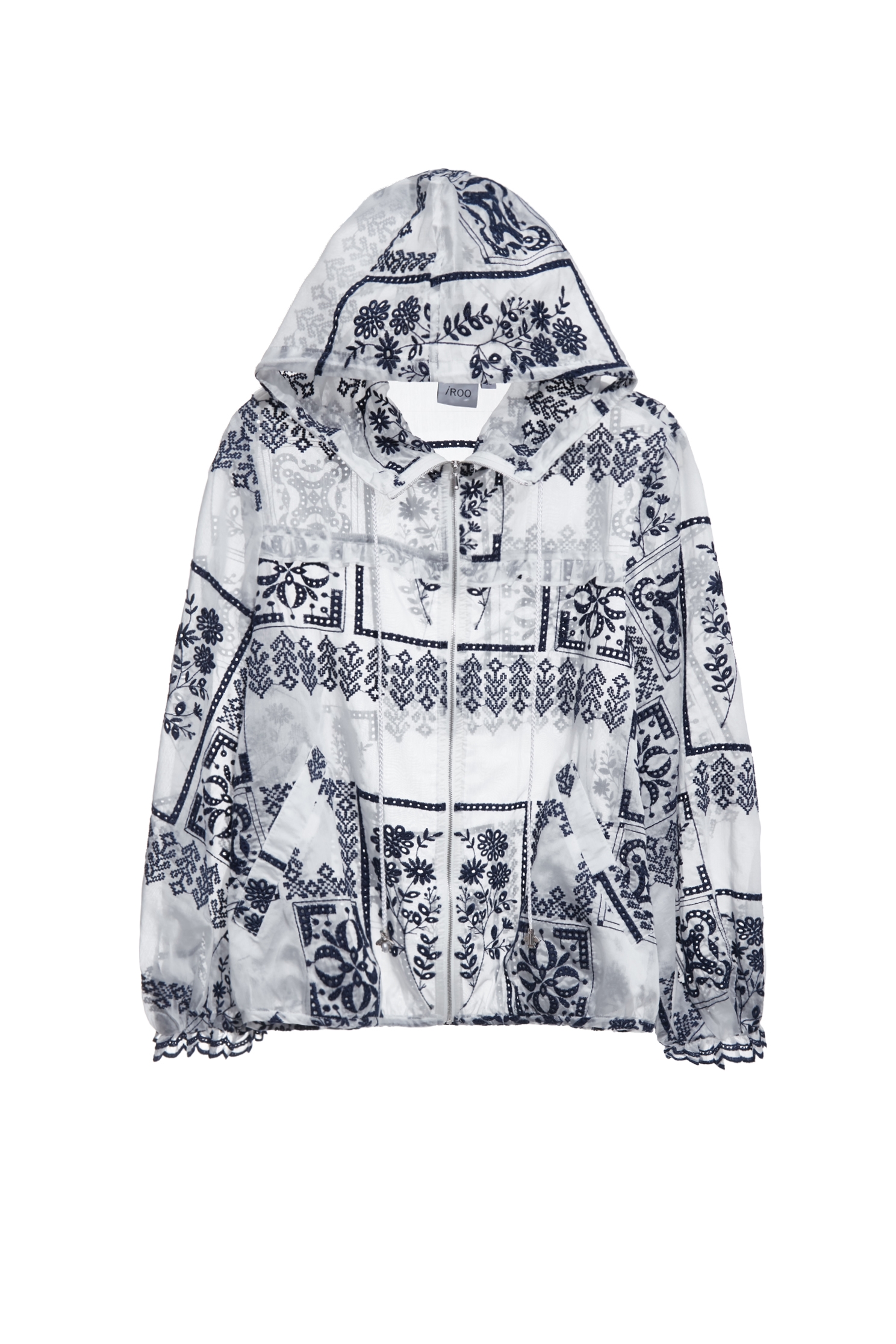 Floral Motif Embroidery Hoodie JacketFloral Motif Embroidery Hoodie Jacket,Jackets,Outerwear,Season (SS) Look,Embroidered