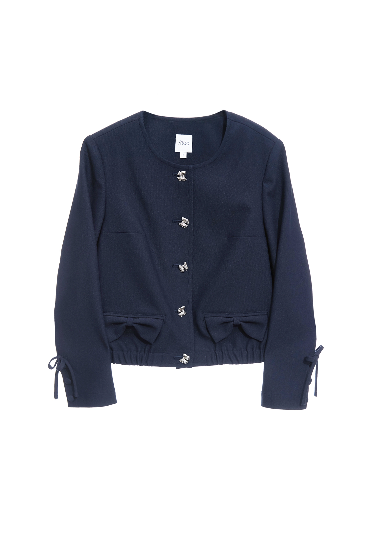 Bow Detail Navy JacketBow Detail Navy Jacket,Jackets,Outerwear,Season (SS) Look,bows,Blazers