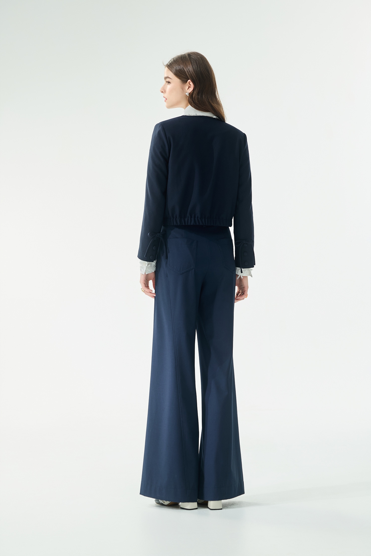 Bow Detail Navy JacketBow Detail Navy Jacket,Jackets,Outerwear,Season (SS) Look,bows,Blazers