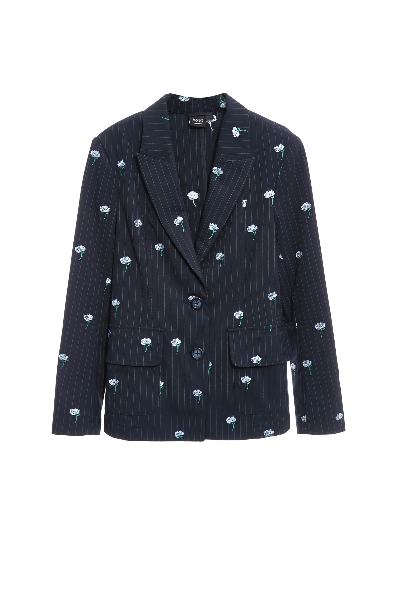 Floral Embroidery Pinstripe BlazerFloral Embroidery Pinstripe Blazer,Jackets,Embroidered,Outerwear,Season (SS) Look,Stripe,pants,Blazers