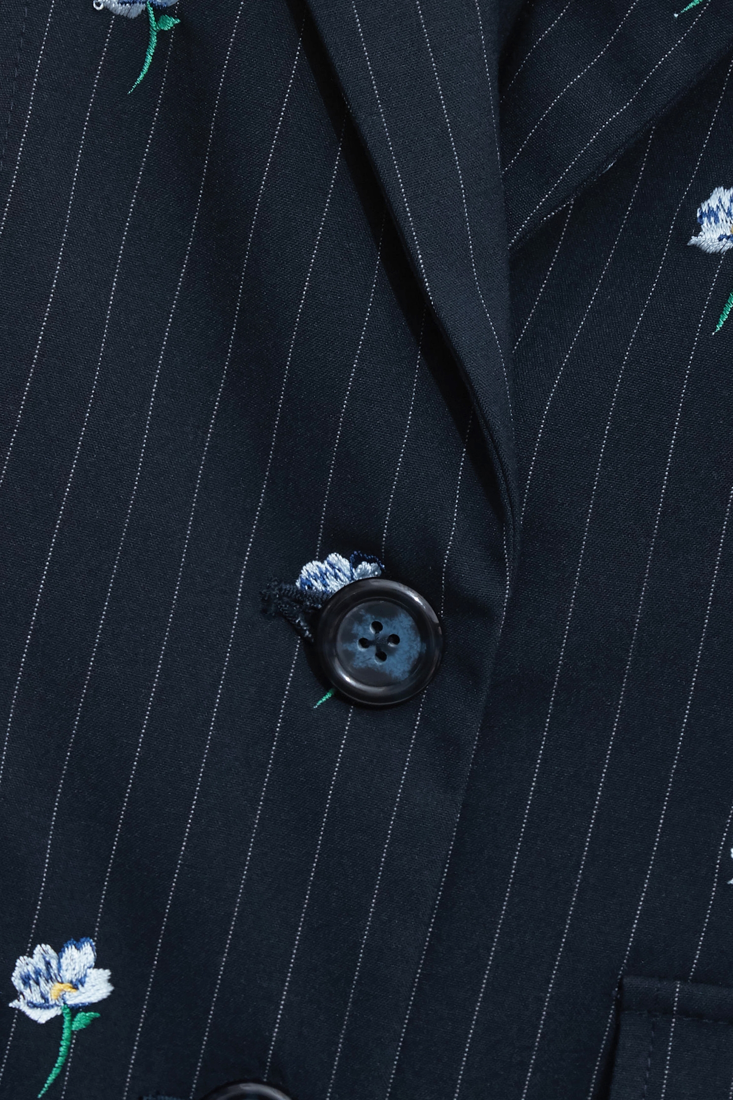 Floral Embroidery Pinstripe BlazerFloral Embroidery Pinstripe Blazer,Jackets,Embroidered,Outerwear,Season (SS) Look,Stripe,pants,Blazers