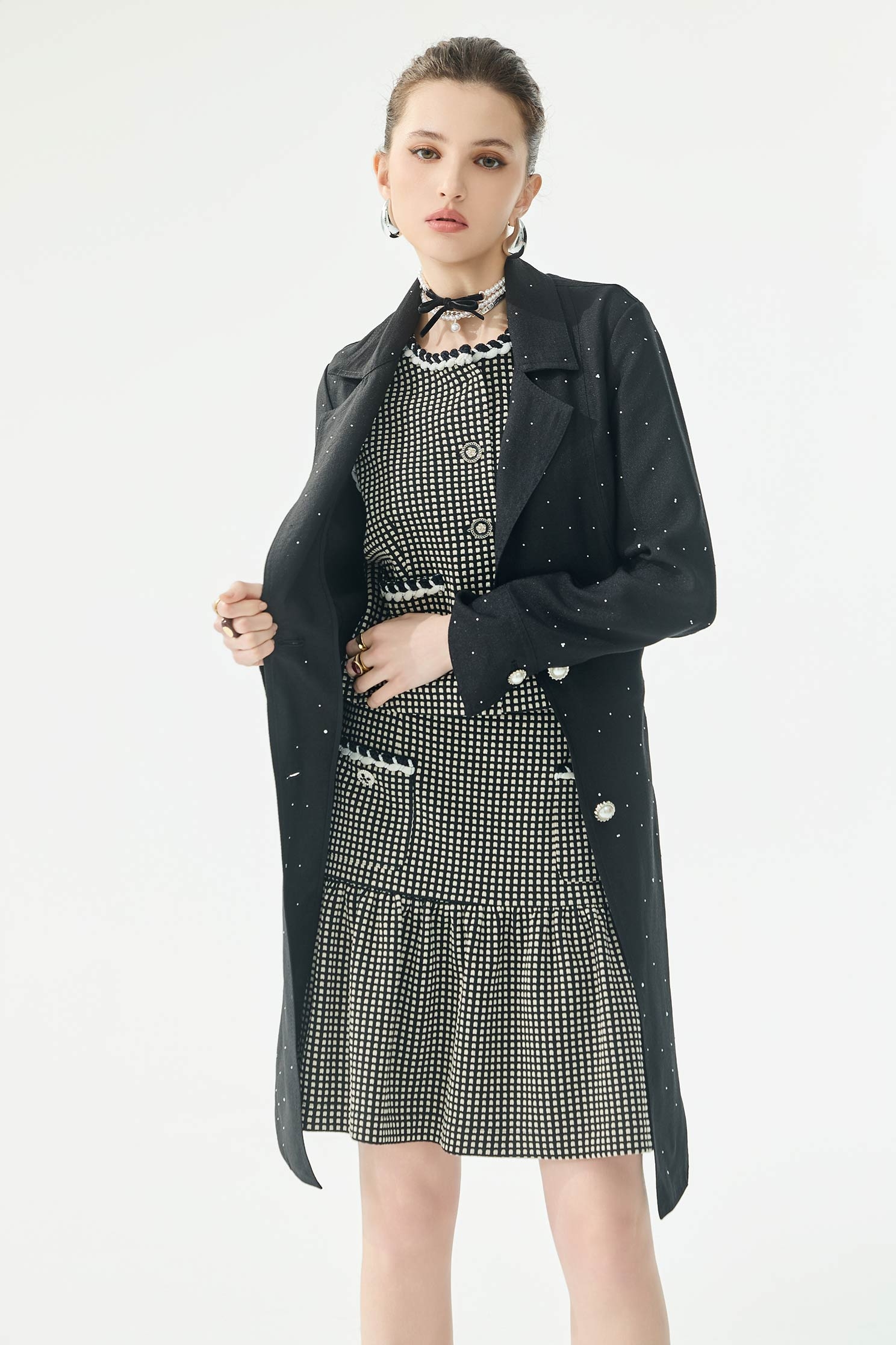 Pearl Detail Long JacketPearl Detail Long Jacket,Jackets,Outerwear,Season (SS) Look,pearl