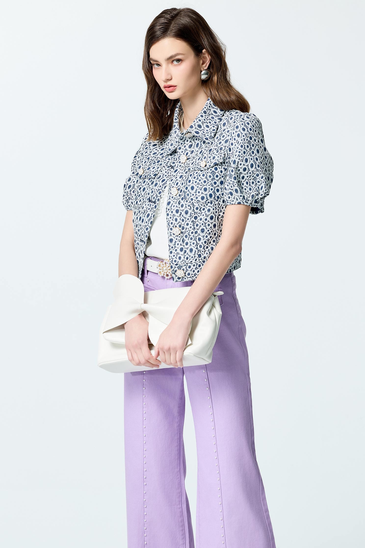 Hollow Out Embroidery Lace Short Sleeve JacketHollow Out Embroidery Lace Short Sleeve Jacket,Jackets,Office Looks,Outerwear,Season (SS) Look,co-ord sets,Denim,pearl,Lace