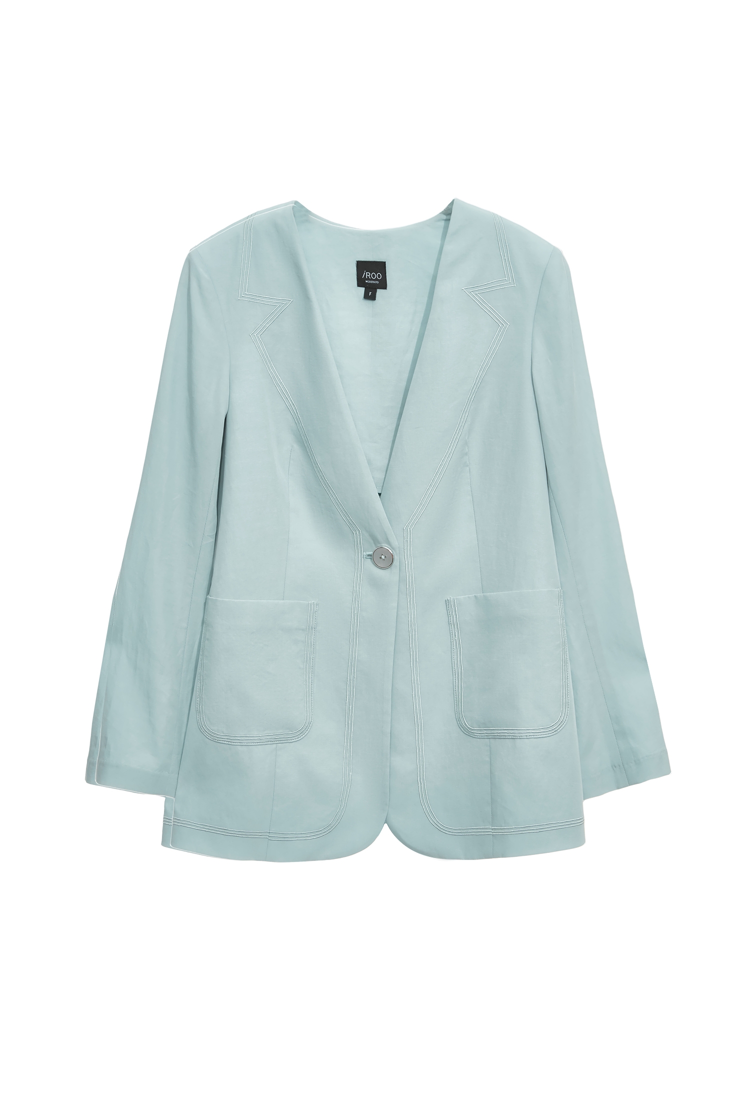 V-neck Mid Length Linen BlazerV-neck Mid Length Linen Blazer,Office Looks,Outerwear,Season (SS) Look,co-ord sets,Embroidered,Blazers,Urban Fashion