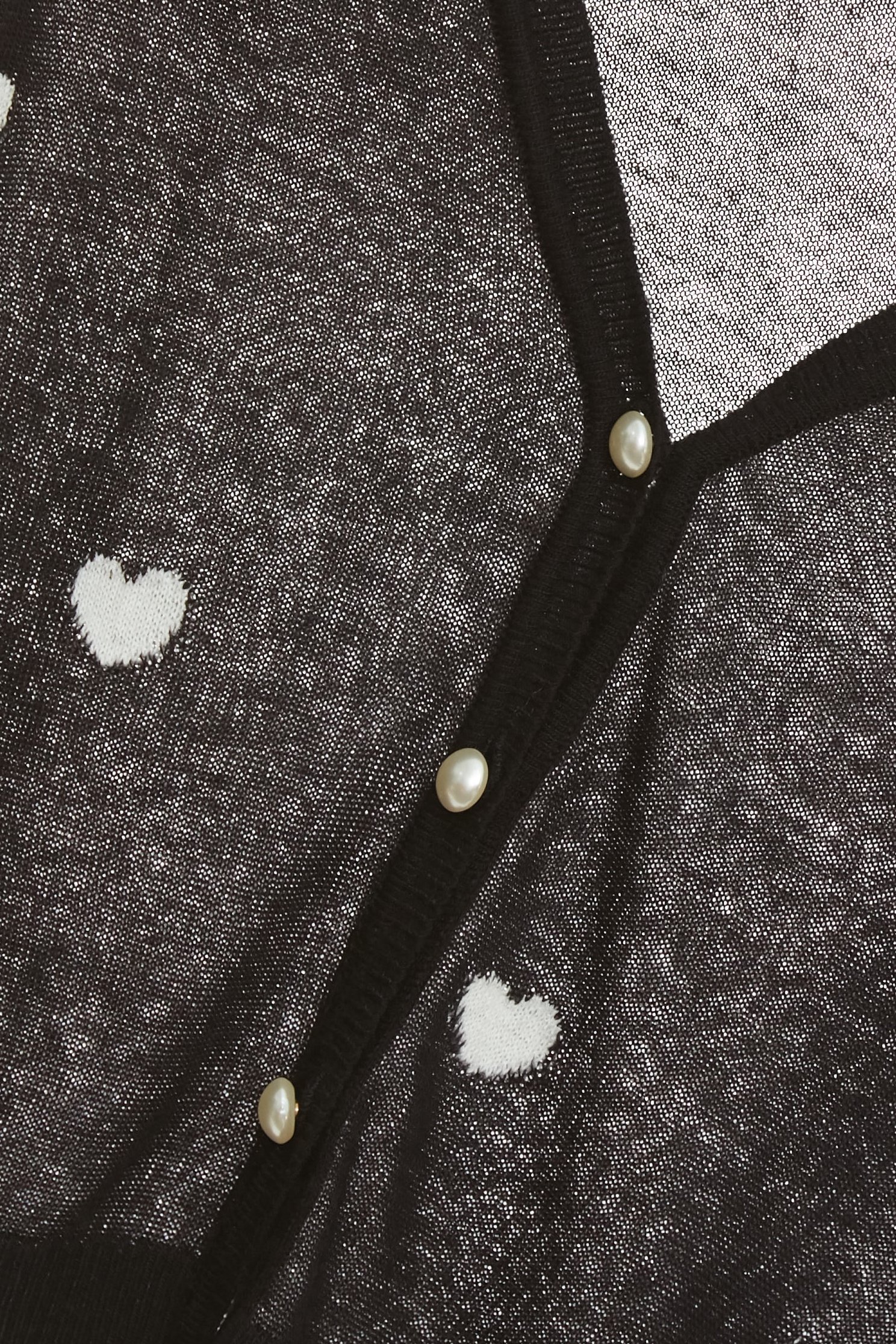 Heart Print V-neck CardiganHeart Print V-neck Cardigan,Jackets,Outerwear,Season (SS) Look,Knitted,Knitted coats,Black outerwear