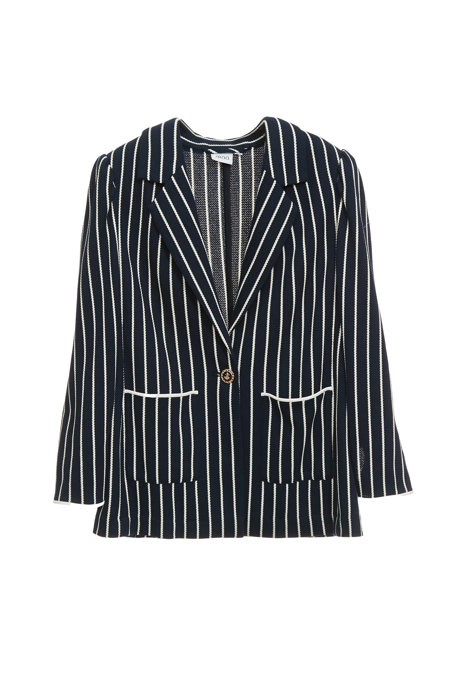 Pinstripe Navy BlazerPinstripe Navy Blazer,Office Looks,Outerwear,Season (SS) Look,co-ord sets,Stripe,Blazers