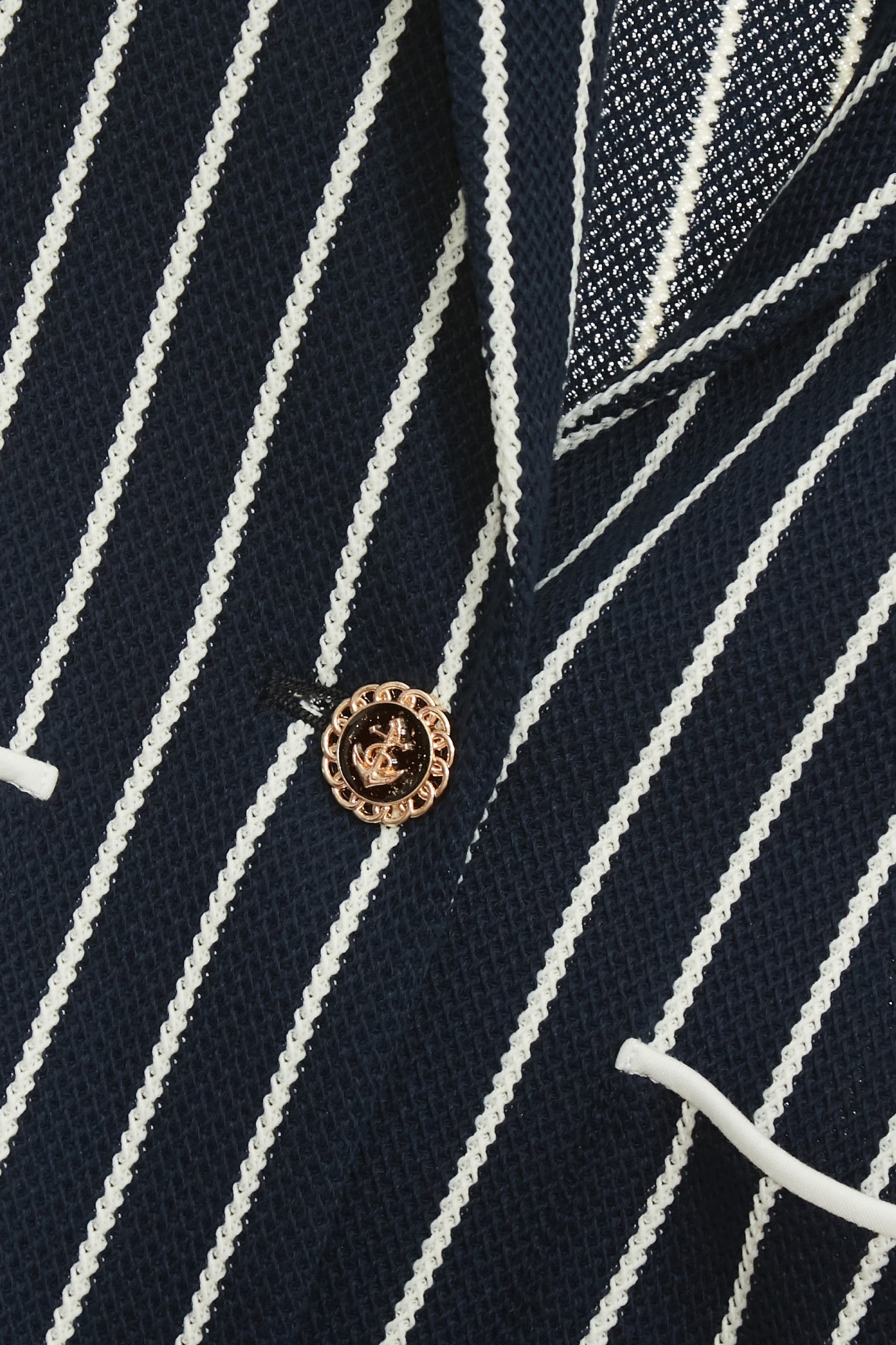 Pinstripe Navy BlazerPinstripe Navy Blazer,Office Looks,Outerwear,Season (SS) Look,co-ord sets,Stripe,Blazers