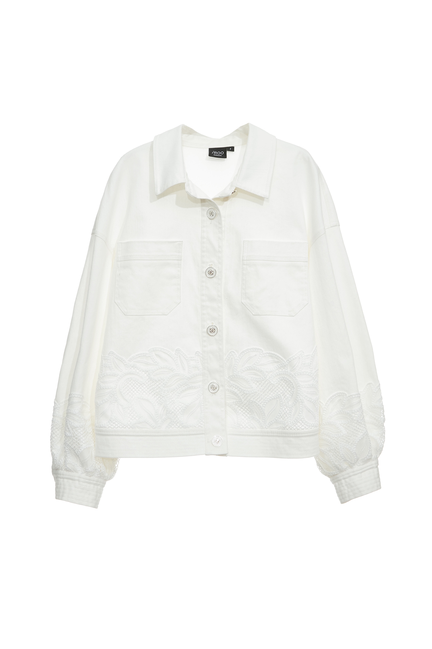 Lace Embroidery Denim JacketLace Embroidery Denim Jacket,Jackets,Outerwear,Season (SS) Look,co-ord sets,Denim,Denim Jackets,White outerwear,Lace,Urban Fashion