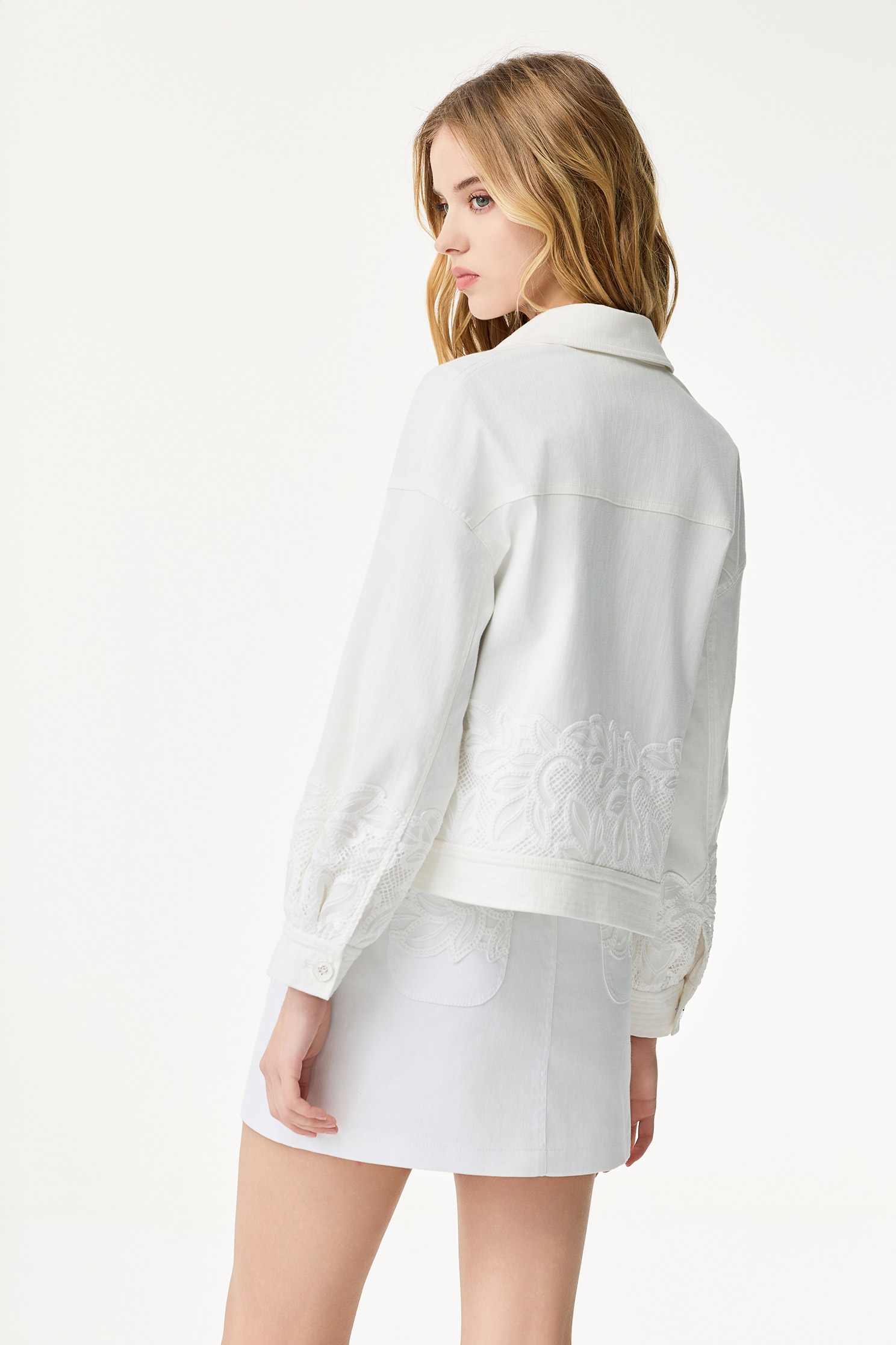 Lace Embroidery Denim JacketLace Embroidery Denim Jacket,Jackets,Outerwear,Season (SS) Look,co-ord sets,Denim,Denim Jackets,White outerwear,Lace,Urban Fashion