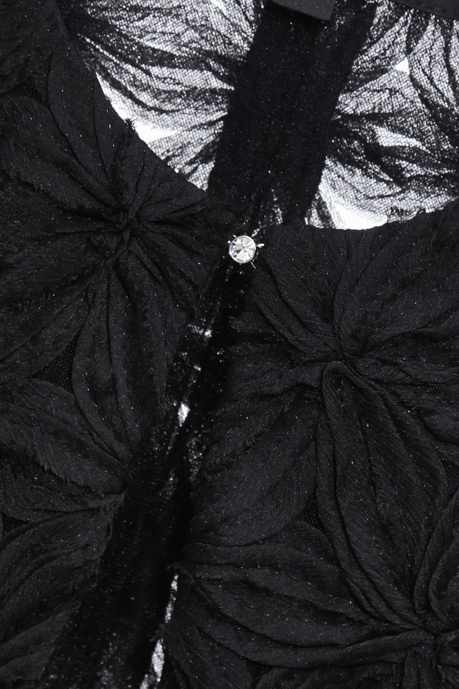 Short Sleeve 3-D Floral Detail OuterwearShort Sleeve 3-D Floral Detail Outerwear,Jackets,Outerwear,Season (SS) Look,Black outerwear