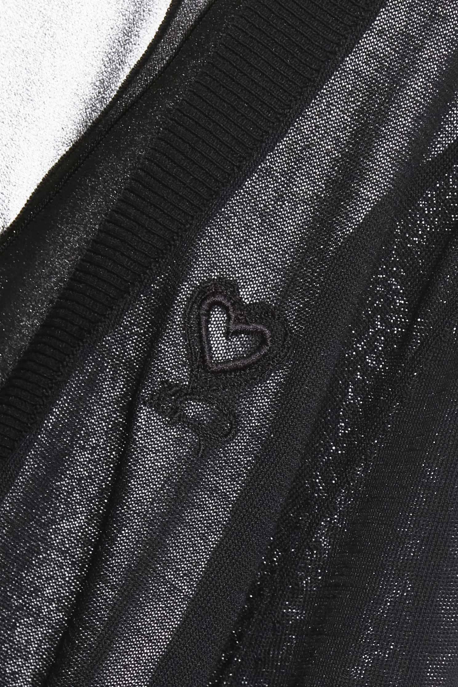 Chiffon Layer Knit CardiganChiffon Layer Knit Cardigan,Jackets,Outerwear,Season (SS) Look,Embroidered,Knitted,Knitted coats,Chiffon,Black outerwear