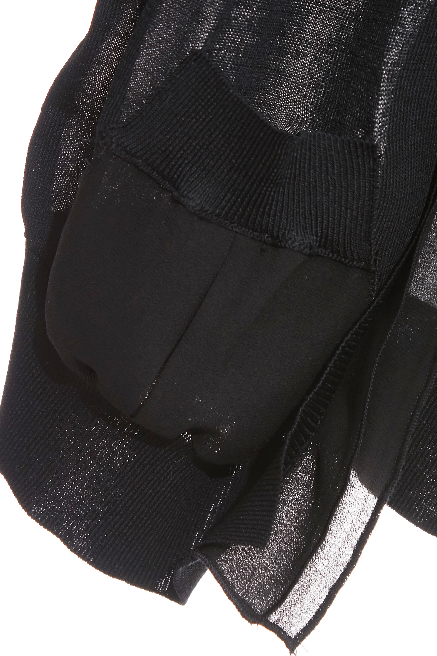 Chiffon Layer Knit CardiganChiffon Layer Knit Cardigan,Jackets,Outerwear,Season (SS) Look,Embroidered,Knitted,Knitted coats,Chiffon,Black outerwear