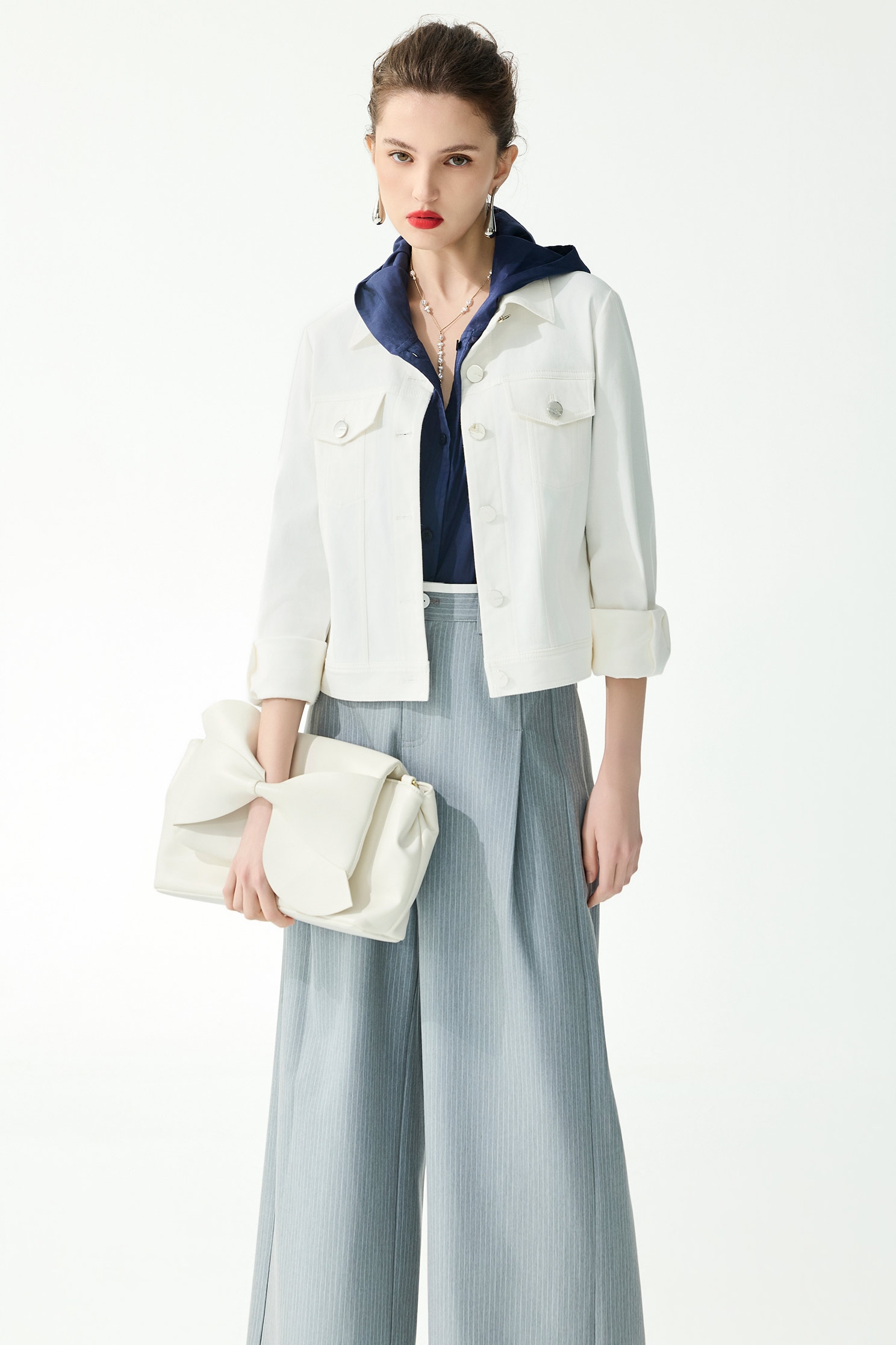 Minimalist Denim JacketMinimalist Denim Jacket,Jackets,Outerwear,Season (SS) Look,Denim,Denim Jackets,White outerwear