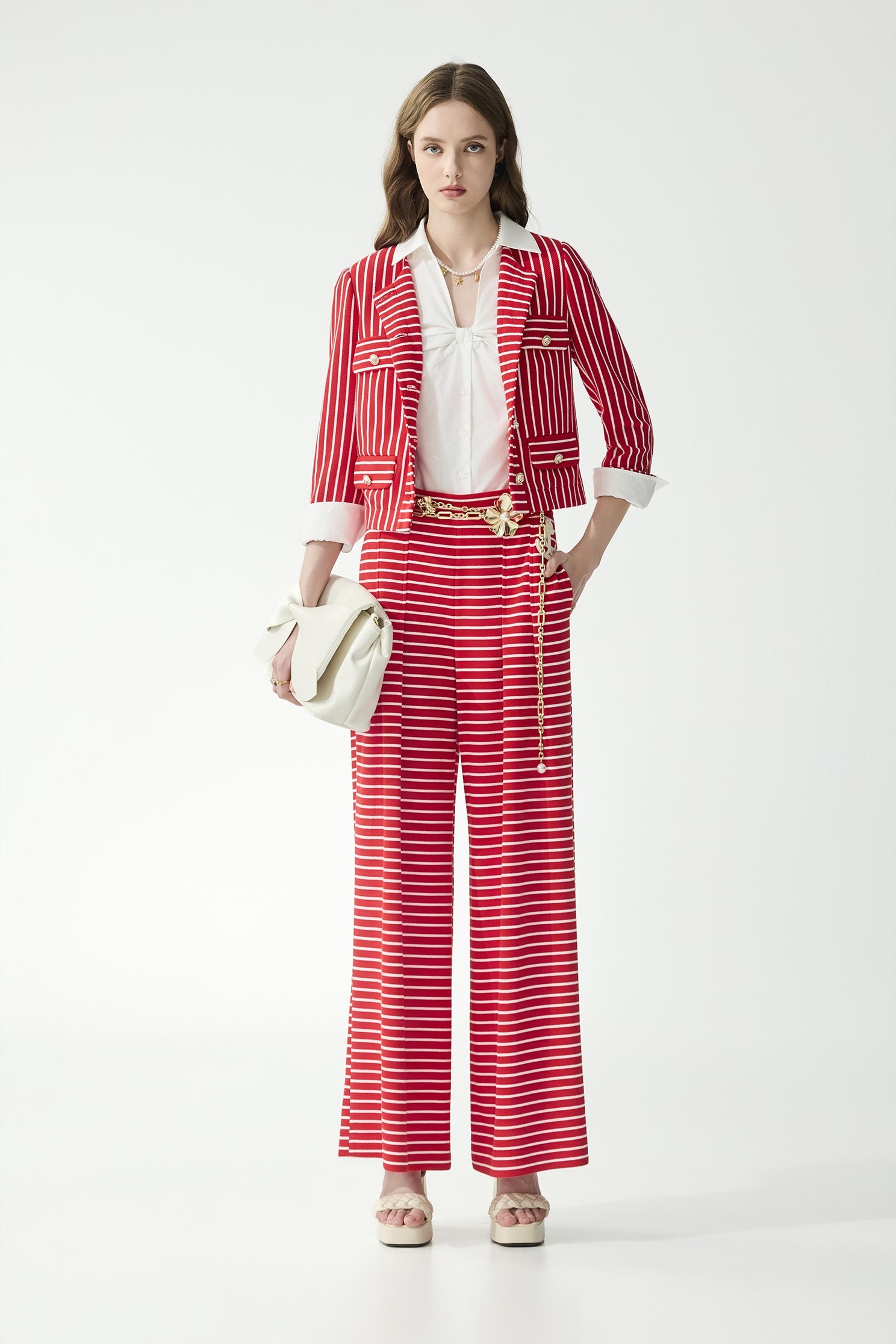 Stripe Print Red JacketStripe Print Red Jacket,Jackets,Outerwear,Season (SS) Look