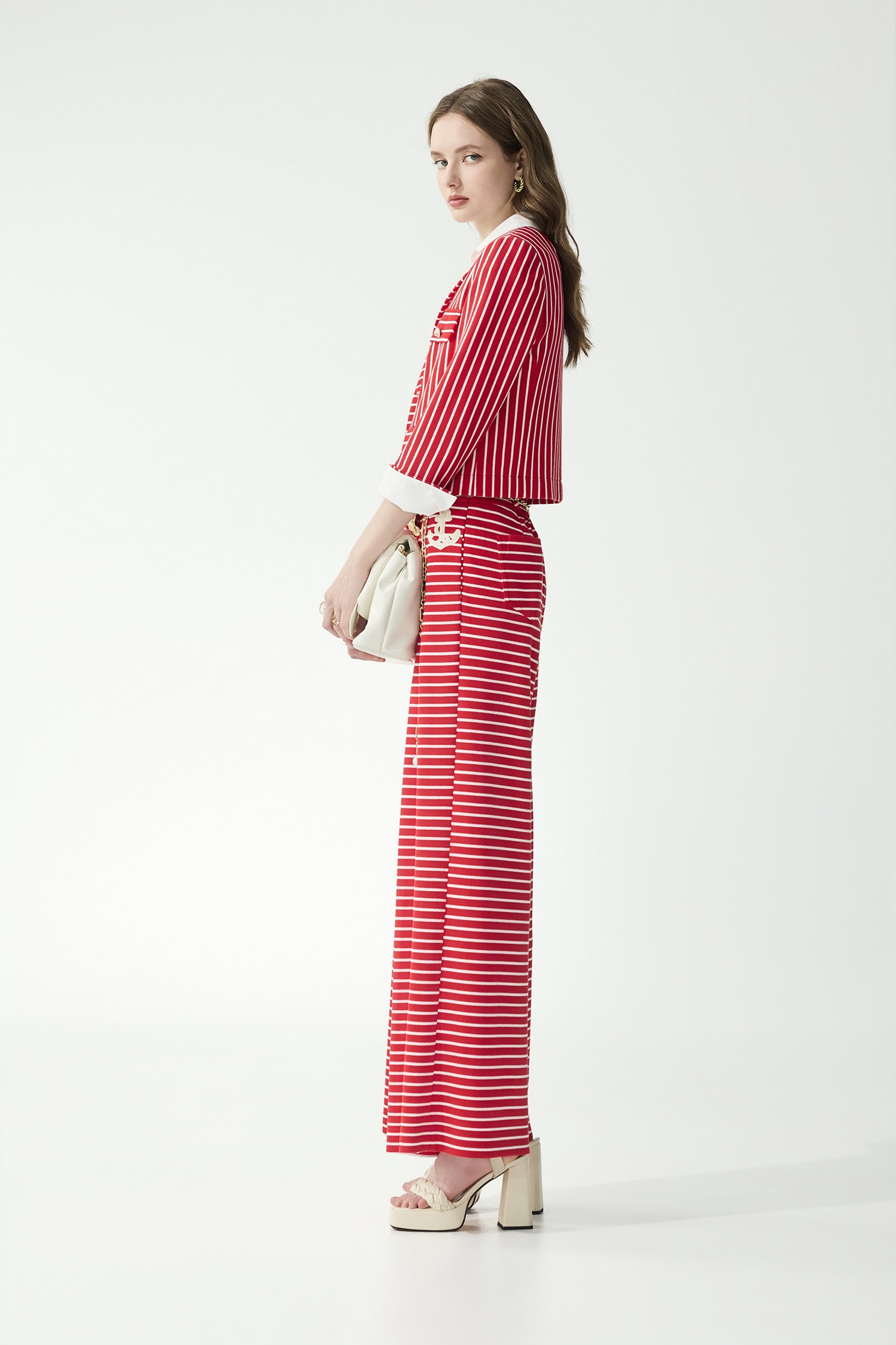Stripe Print Red JacketStripe Print Red Jacket,Jackets,Outerwear,Season (SS) Look
