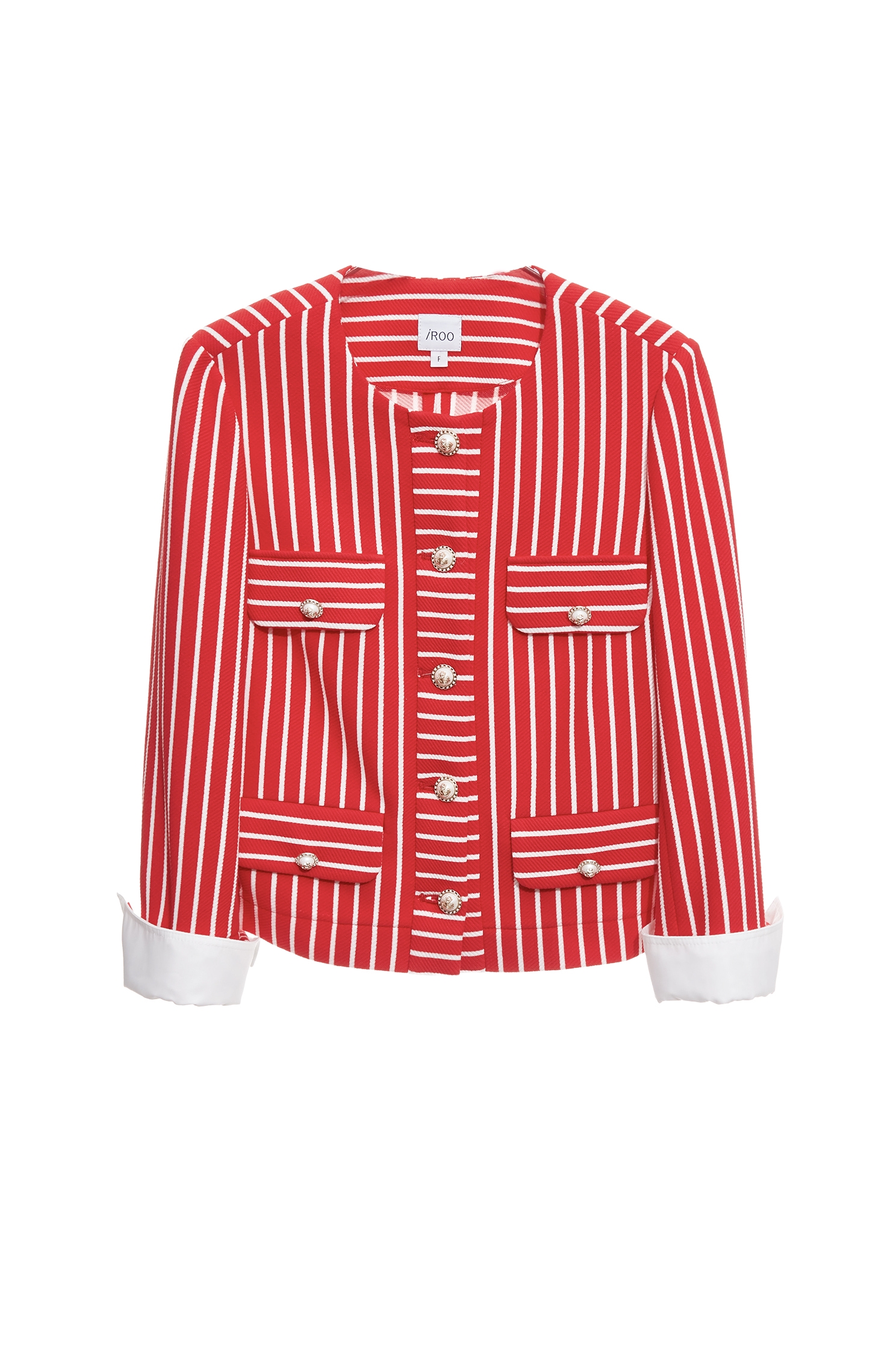 Stripe Print Red JacketStripe Print Red Jacket,Jackets,Outerwear,Season (SS) Look