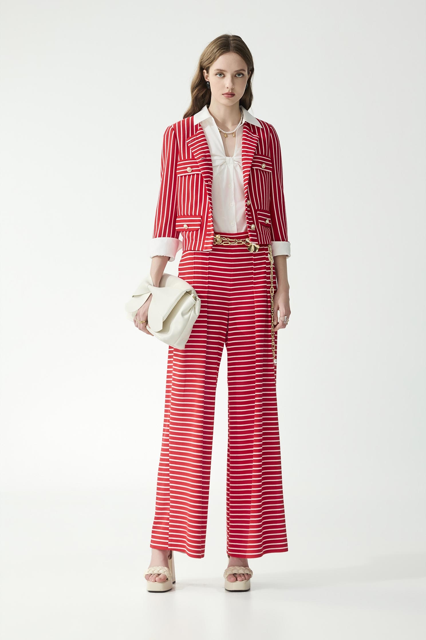 Stripe Print Red JacketStripe Print Red Jacket,Jackets,Outerwear,Season (SS) Look