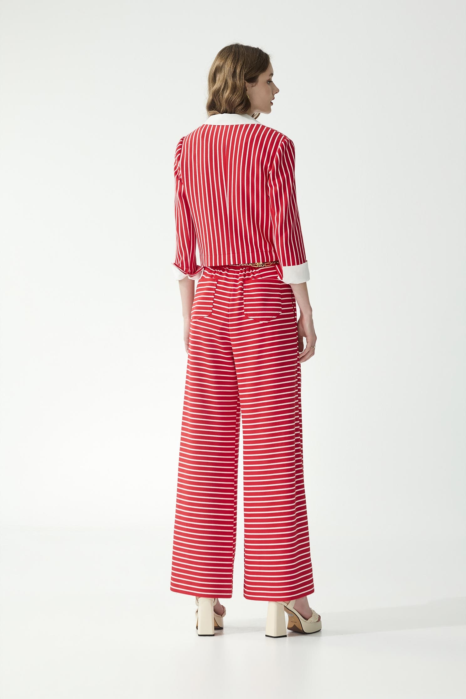Stripe Print Red JacketStripe Print Red Jacket,Jackets,Outerwear,Season (SS) Look