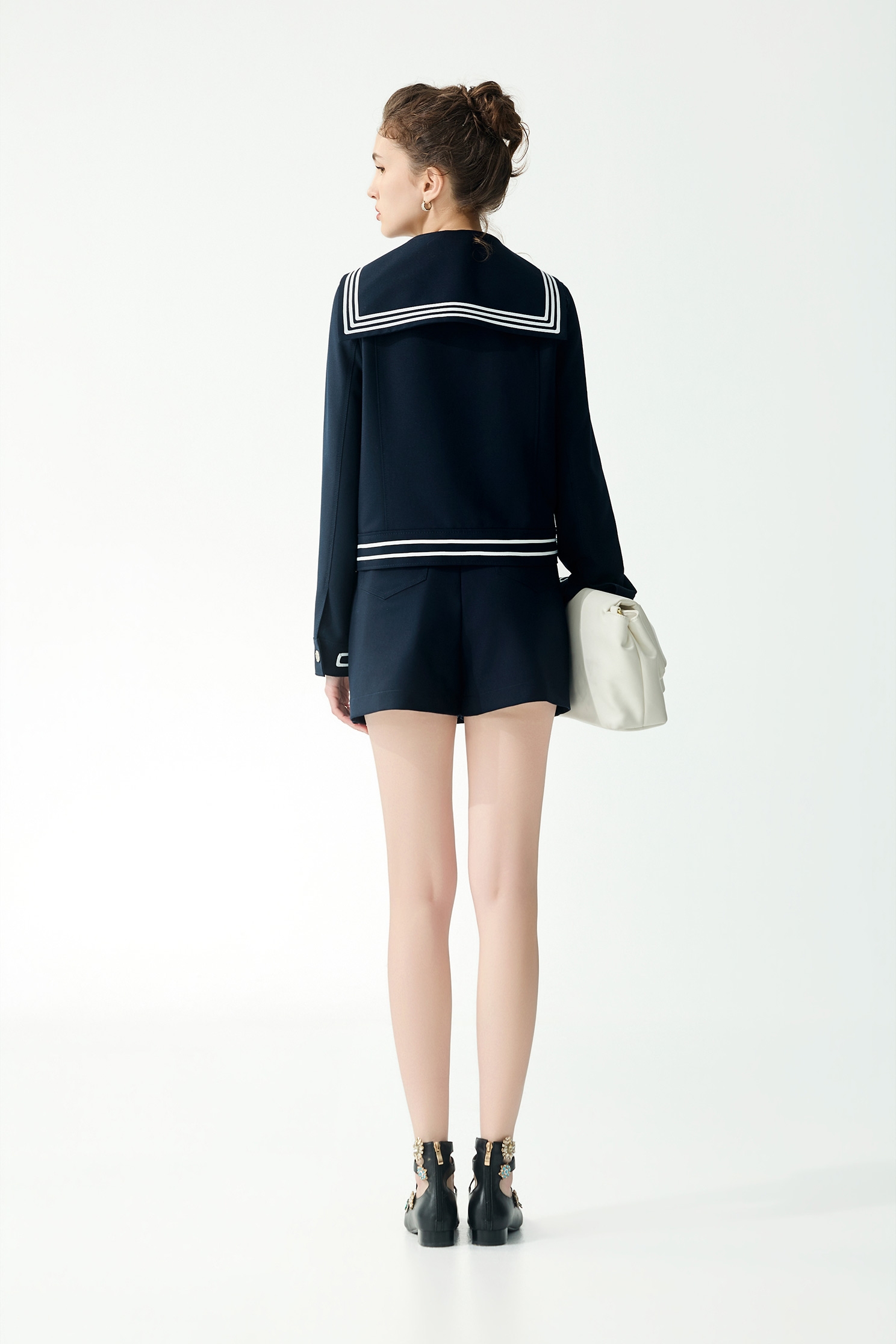 Sailor Collar Navy JacketSailor Collar Navy Jacket,Jackets,Outerwear,Season (SS) Look