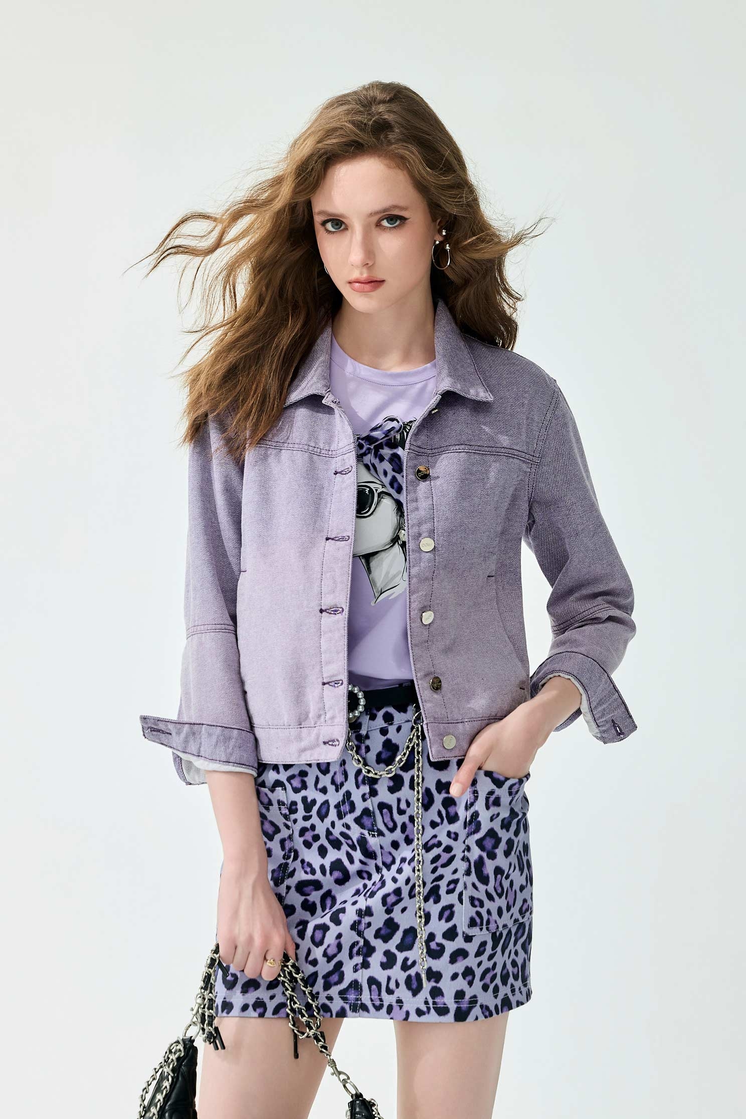 Back Graphic Embroidery Denim Purple JacketBack Graphic Embroidery Denim Purple Jacket,Jackets,Embroidered,Outerwear,Season (SS) Look,Denim,Denim Jackets