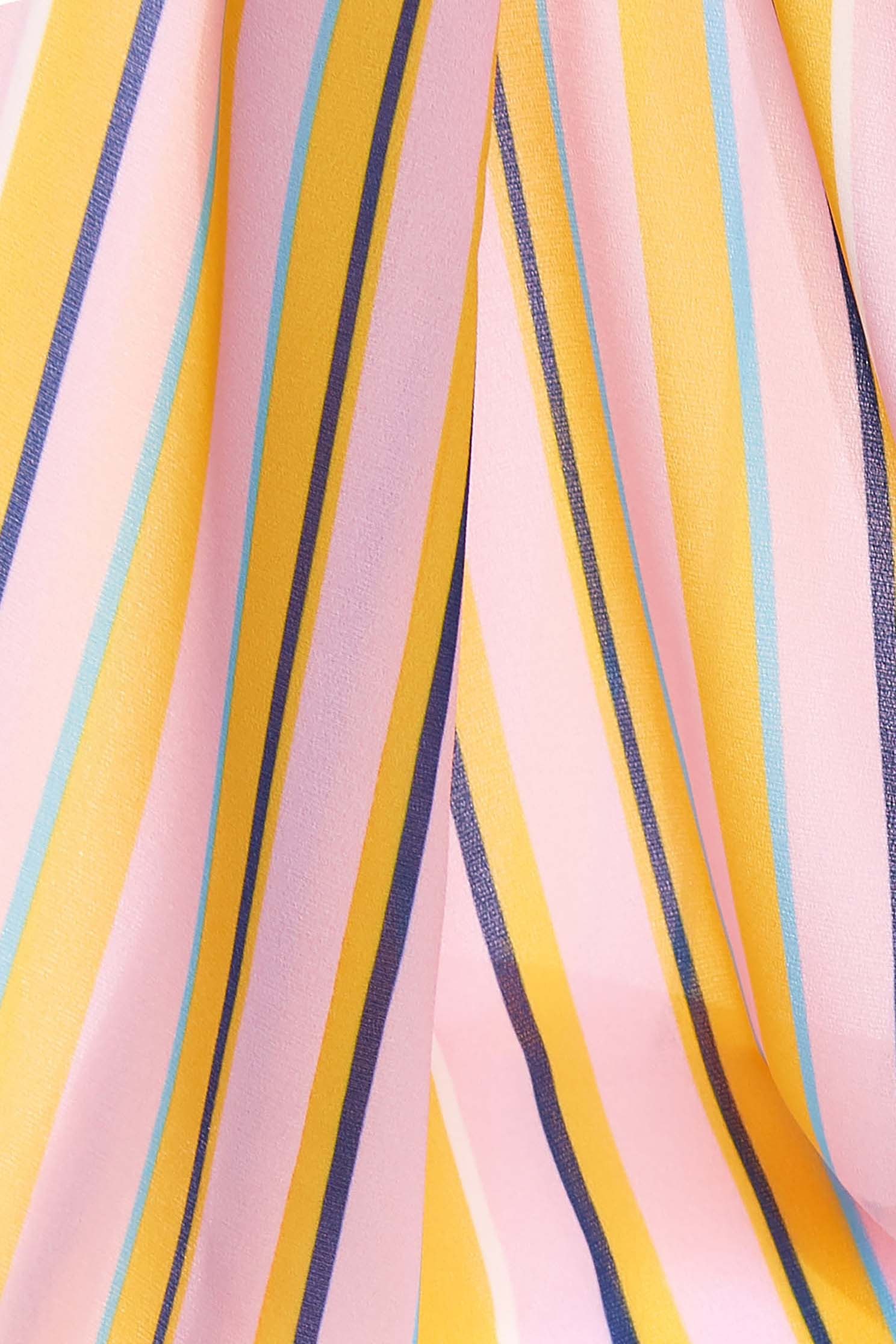 Summer Stripe Print Front Tie Knot Crop OuterwearColorful straight striped casual strappy coat,Jackets,Season (SS) Look,Stripe,Trends,Blazers