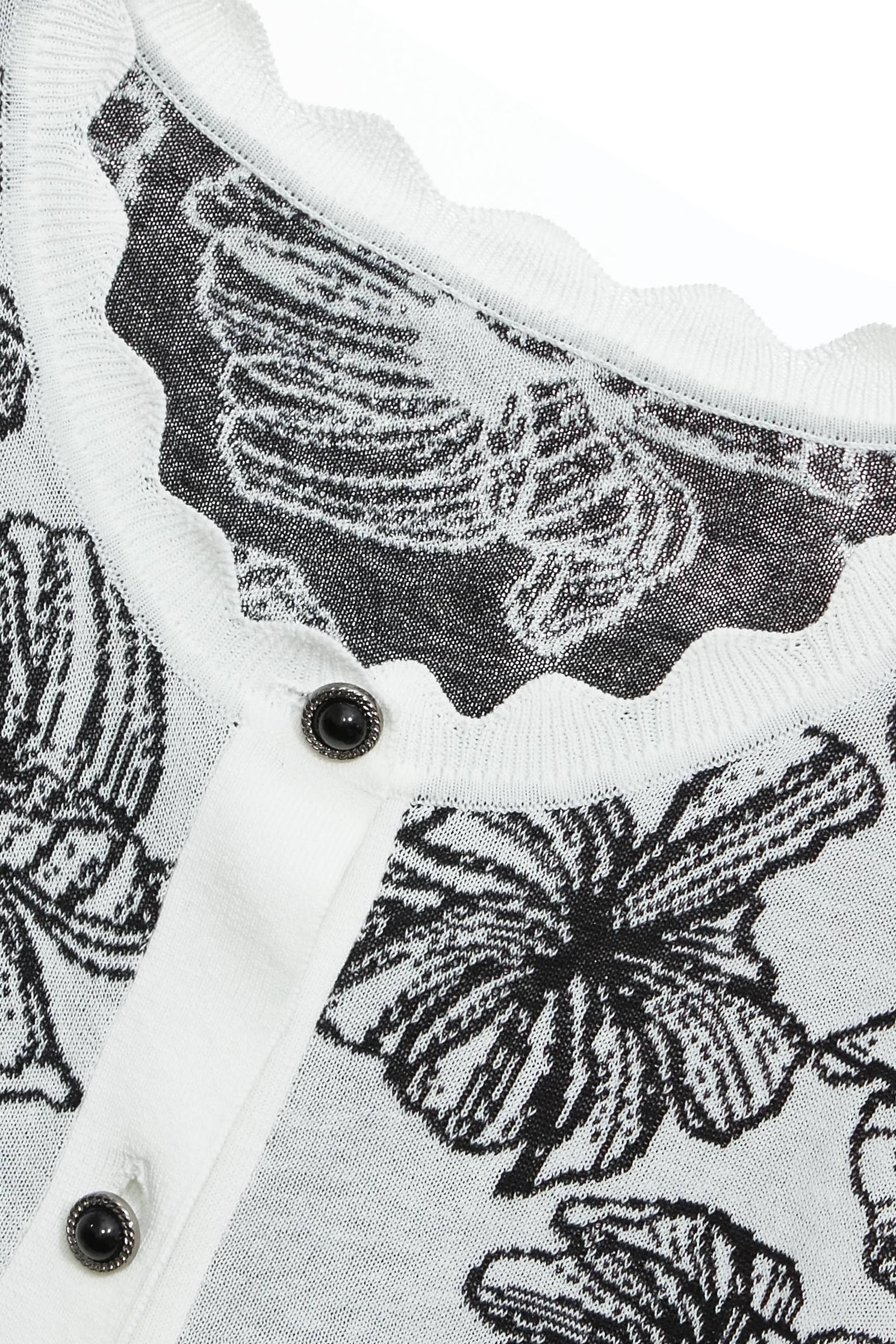 Floral Print Knit Cardigan,Season (SS) Look,co-ord sets,Cotton,Back To Classic,Knitted coats,Back To B/W