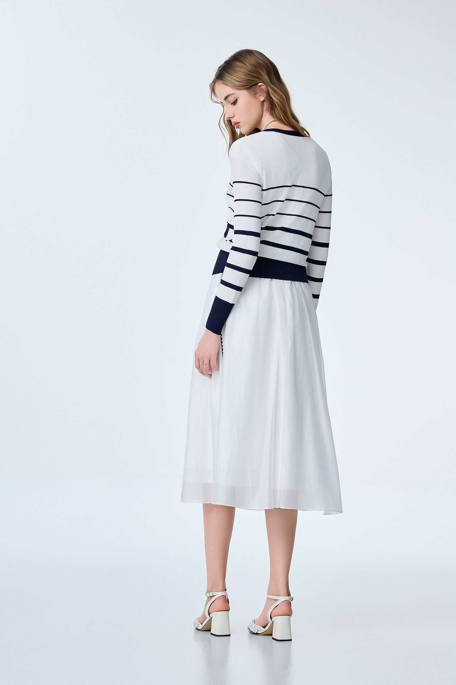 Navy Stripe V-neck CardiganNavy Stripe V-neck Cardigan,Jackets,Outerwear,Season (SS) Look,Urban Fashion,Knitted,Knitted coats