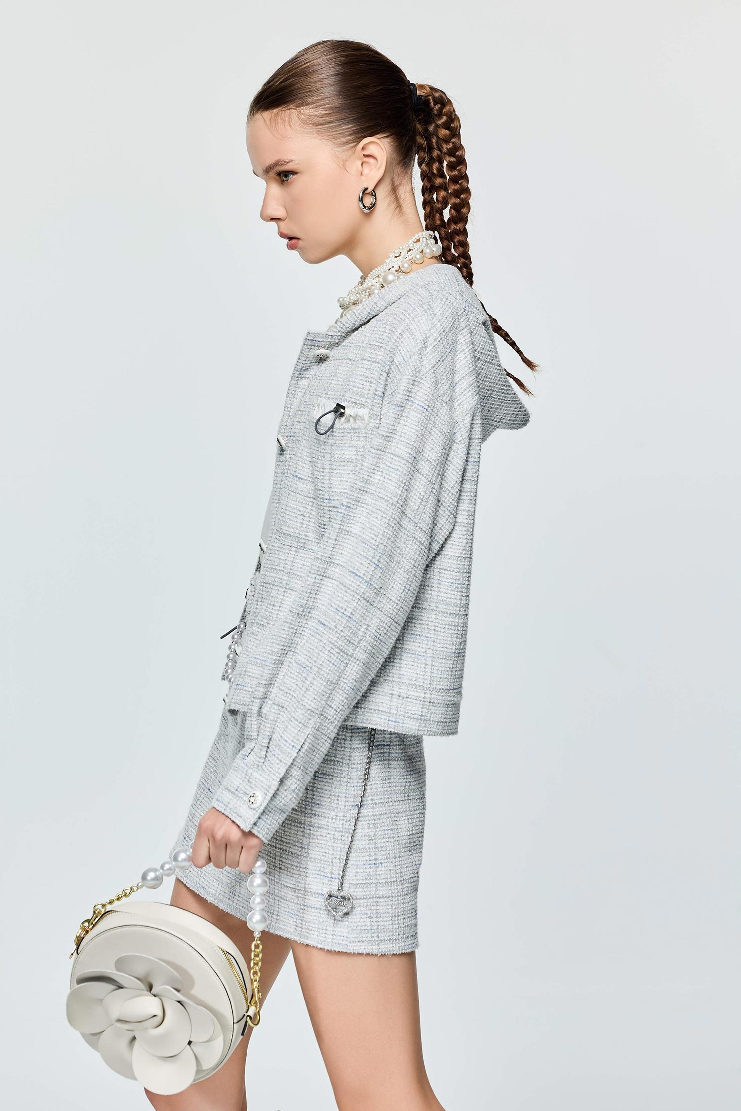 Drawstring Pocket Detail Hoodie JacketDrawstring Pocket Detail Hoodie Jacket,Jackets,Outerwear,Season (SS) Look,Plaid,Urban Fashion