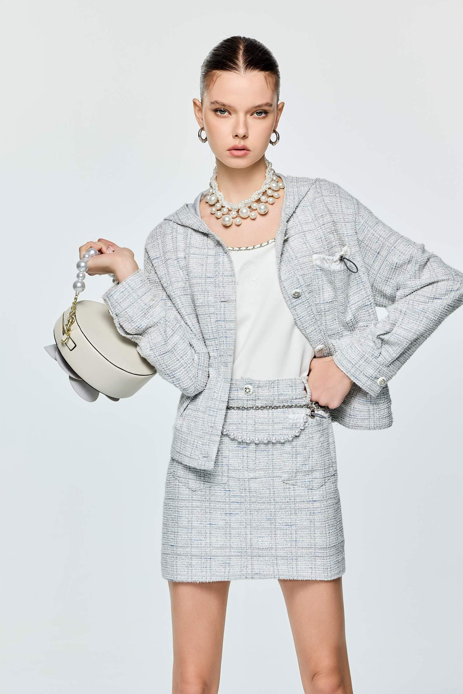 Drawstring Pocket Detail Hoodie JacketDrawstring Pocket Detail Hoodie Jacket,Jackets,Outerwear,Season (SS) Look,Plaid,Urban Fashion