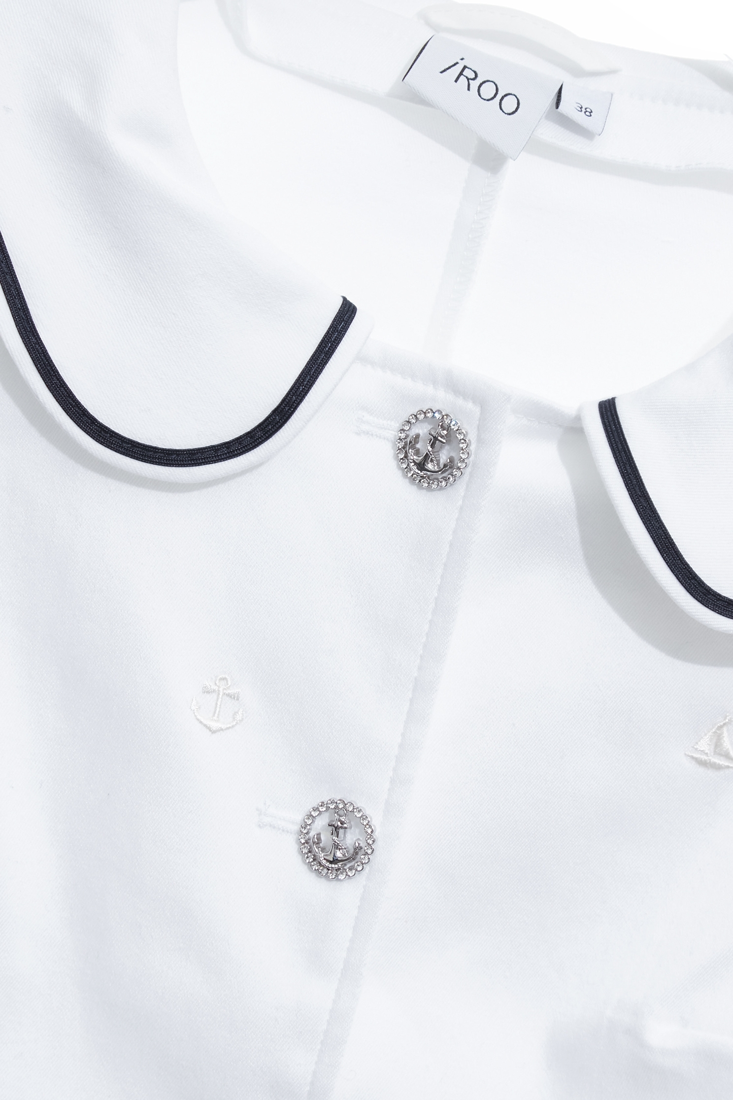 Anchor Motif White JacketAnchor Motif White Jacket,Jackets,Embroidered,Outerwear,Season (SS) Look,White outerwear