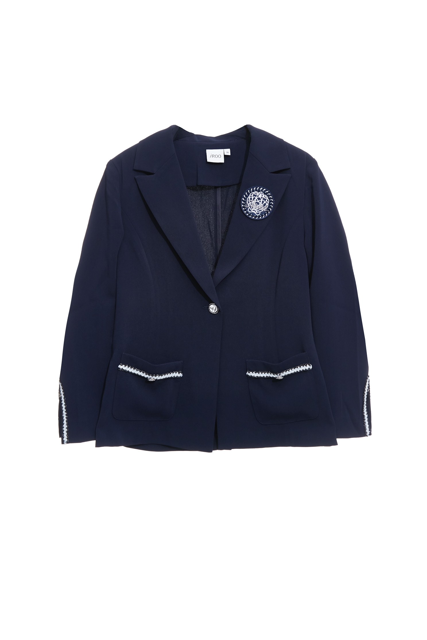 Braided Trim Detail Navy BlazerBraided Trim Detail Navy Blazer,Jackets,Outerwear,Season (SS) Look