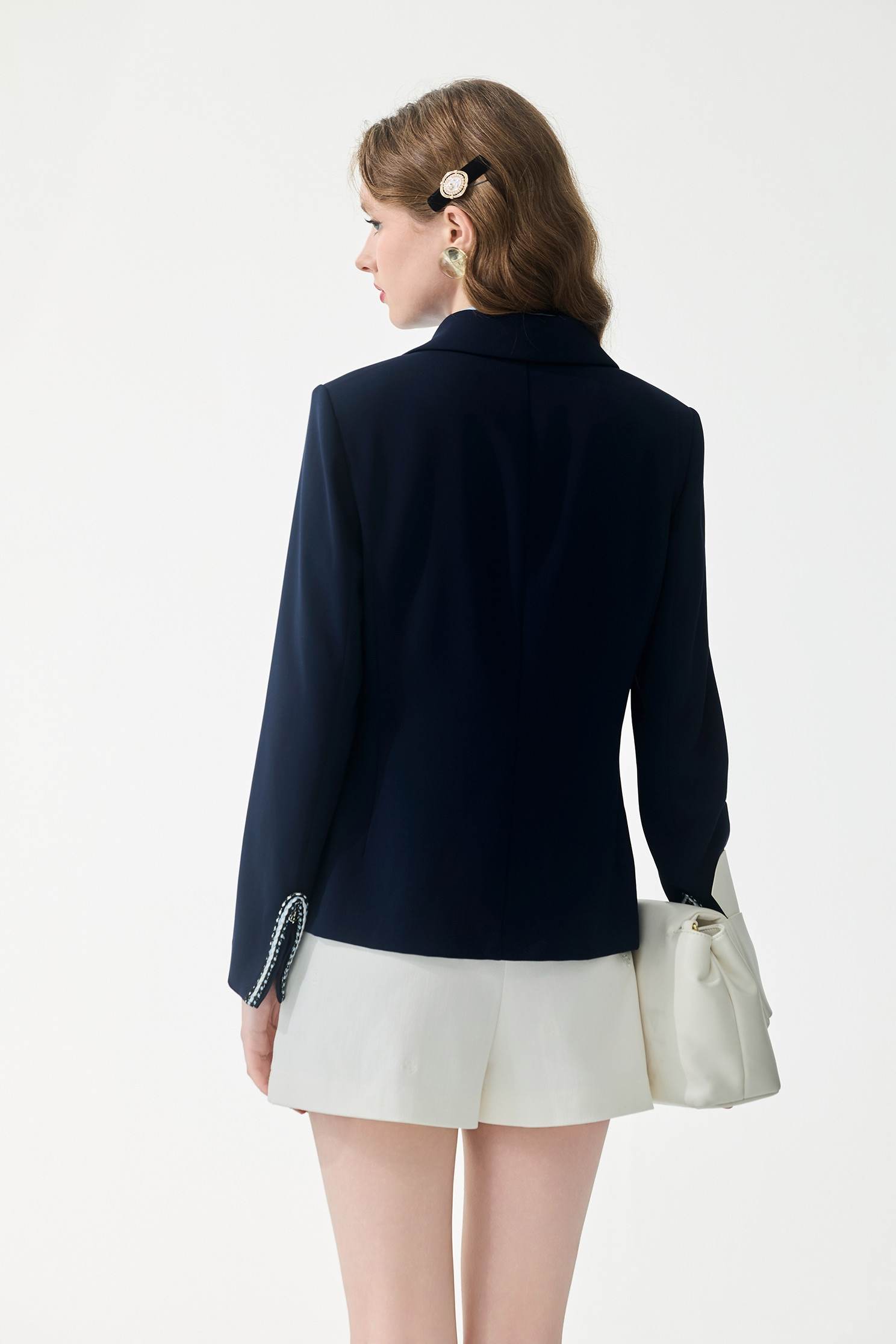Braided Trim Detail Navy BlazerBraided Trim Detail Navy Blazer,Jackets,Outerwear,Season (SS) Look