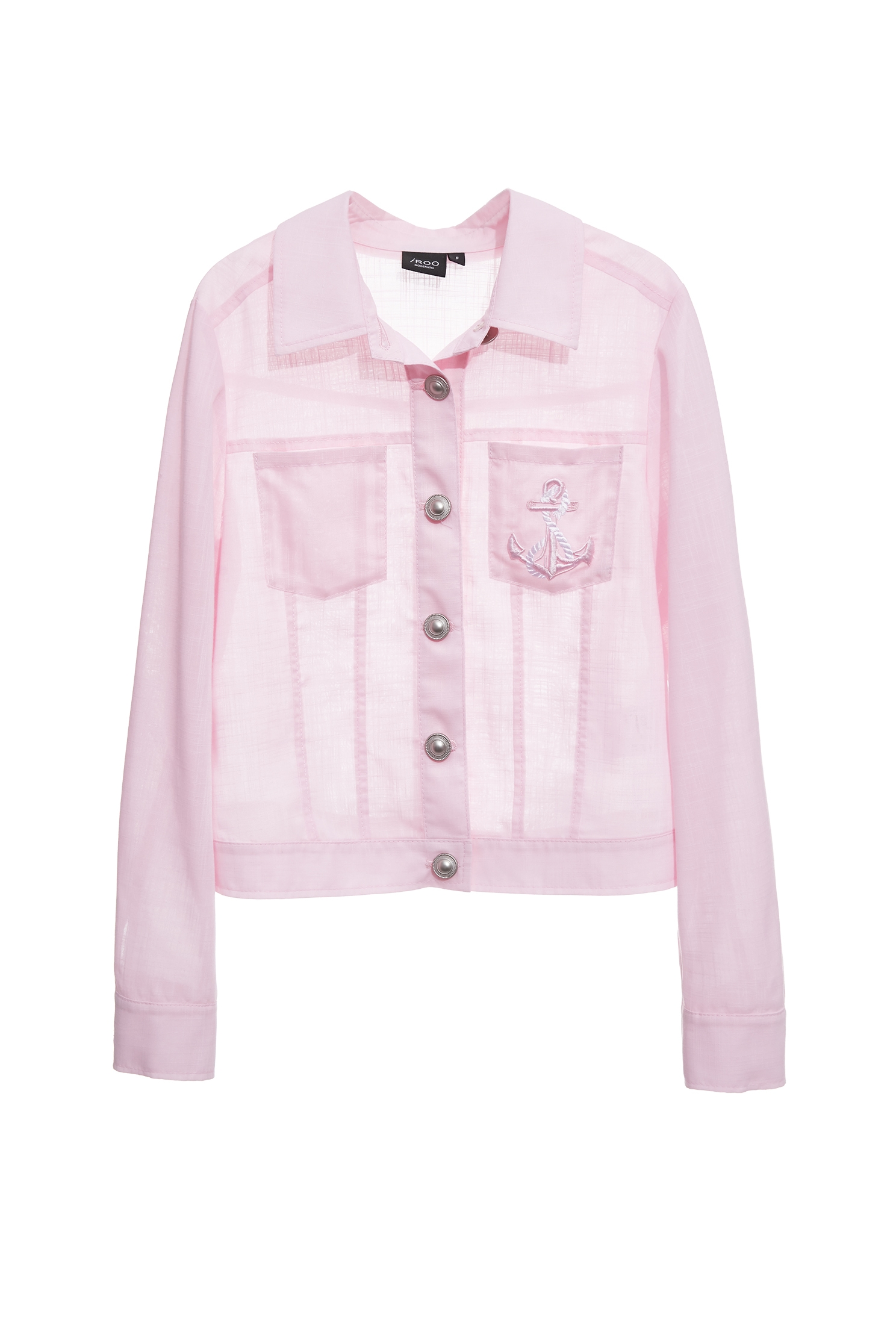 Pink Linen Crop Jacket,Jackets,Embroidered,Outerwear,Season (SS) Look