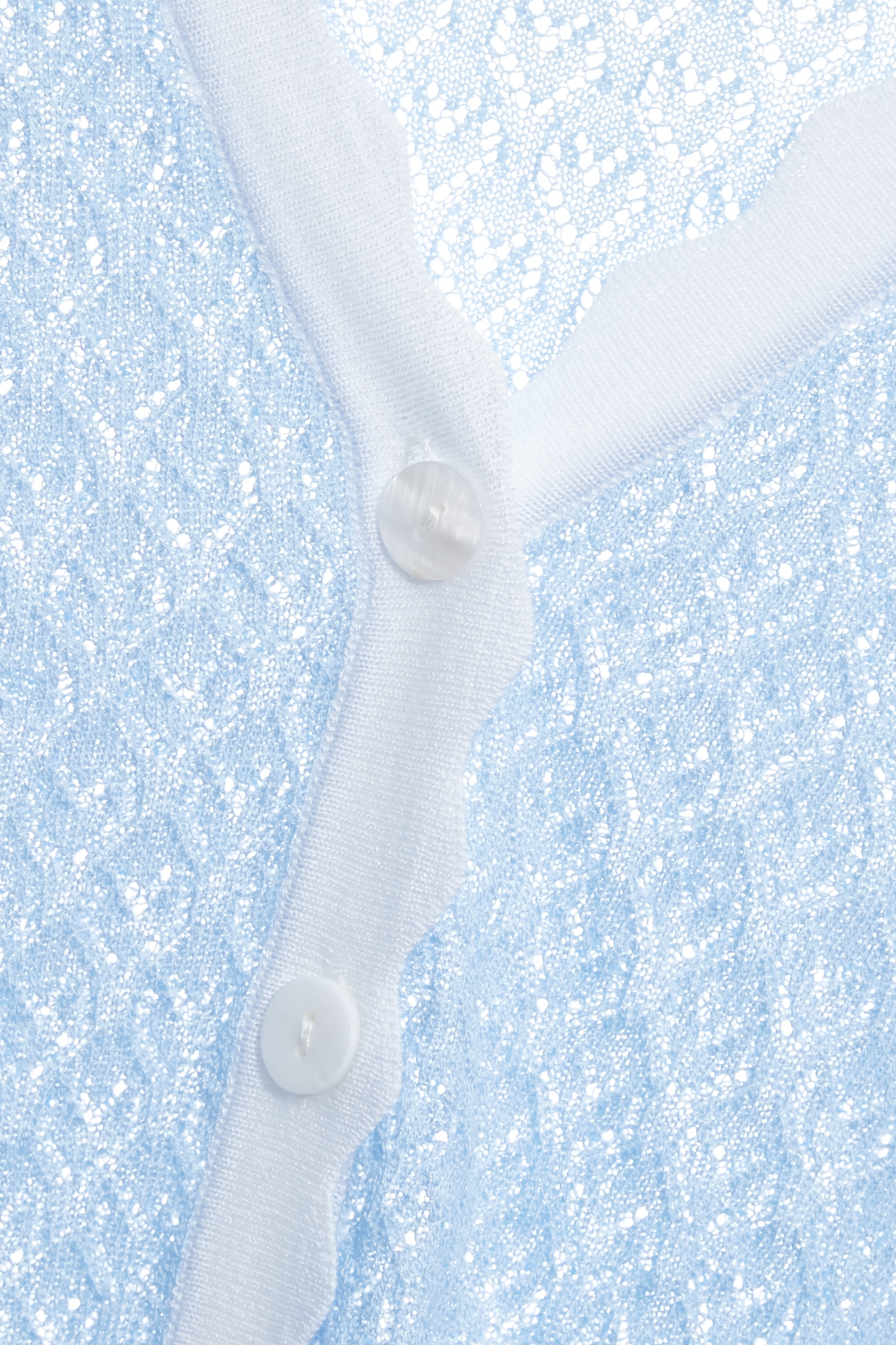 Contrast White Trim Blue Knit CardiganContrast White Trim Blue Knit Cardigan,Jackets,Outerwear,Season (SS) Look,Knitted,Knitted coats