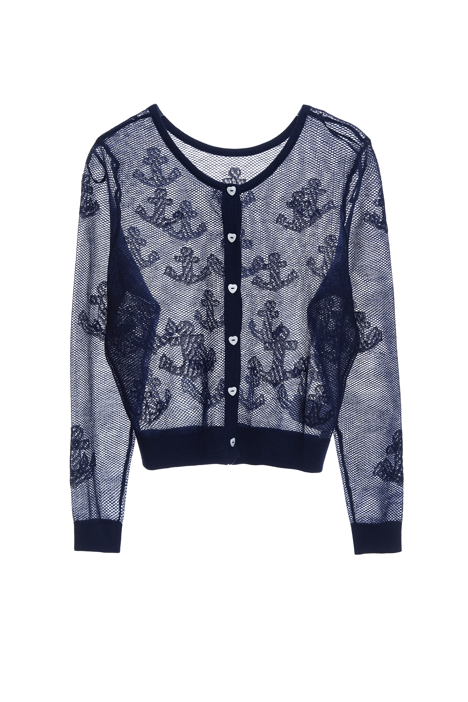 Anchor Motif Navy Knit CardiganAnchor Motif Navy Knit Cardigan,Jackets,Outerwear,Season (SS) Look,Knitted,Knitted coats