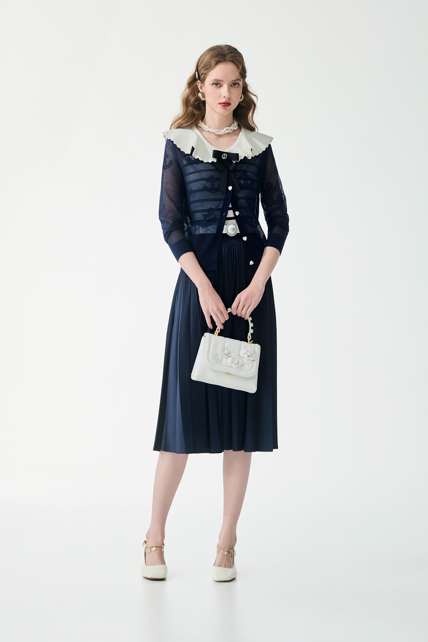 Anchor Motif Navy Knit CardiganAnchor Motif Navy Knit Cardigan,Jackets,Outerwear,Season (SS) Look,Knitted,Knitted coats