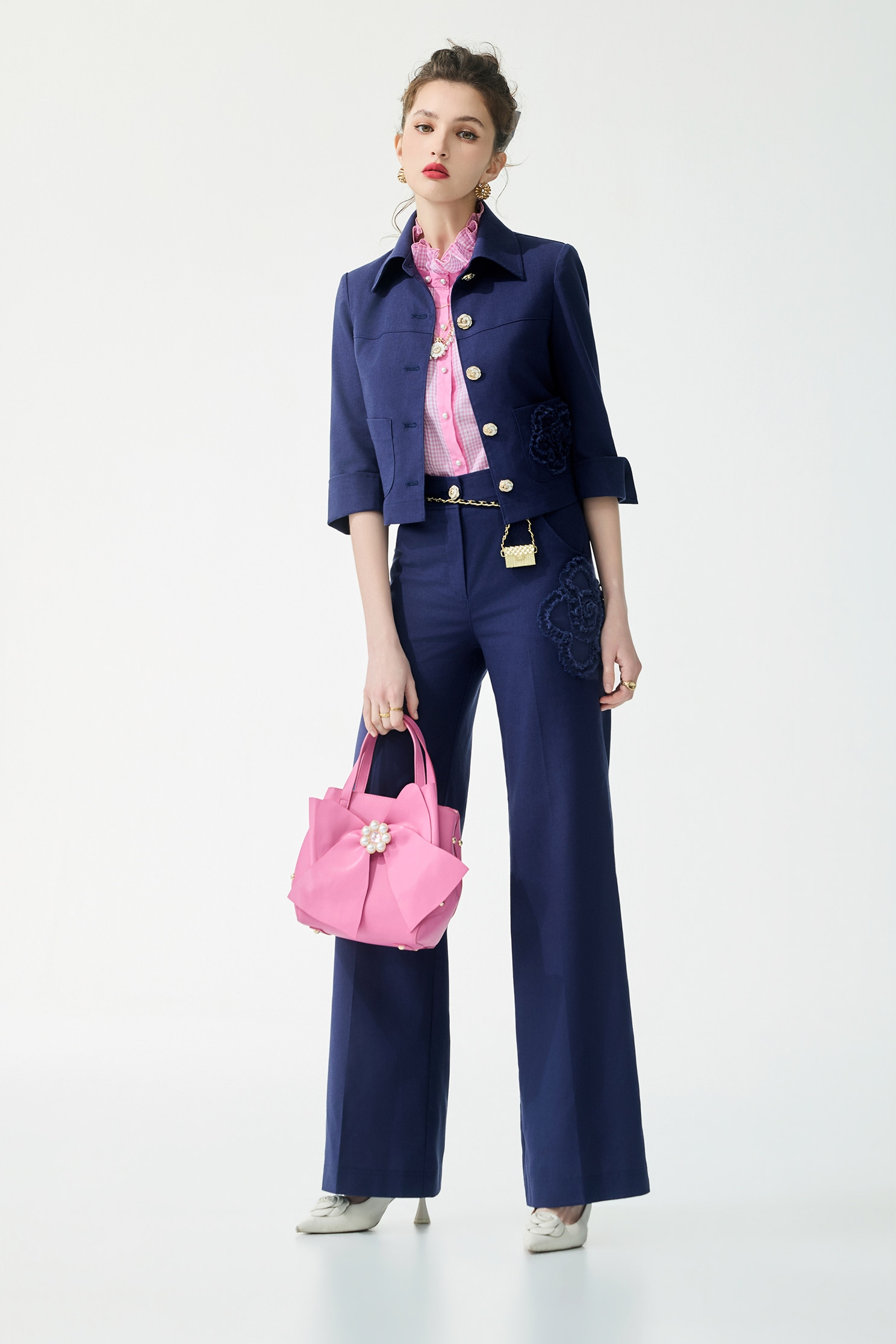 3-D Floral Pocket Detail Jacket3-D Floral Pocket Detail Jacket,Jackets,Outerwear,Season (SS) Look