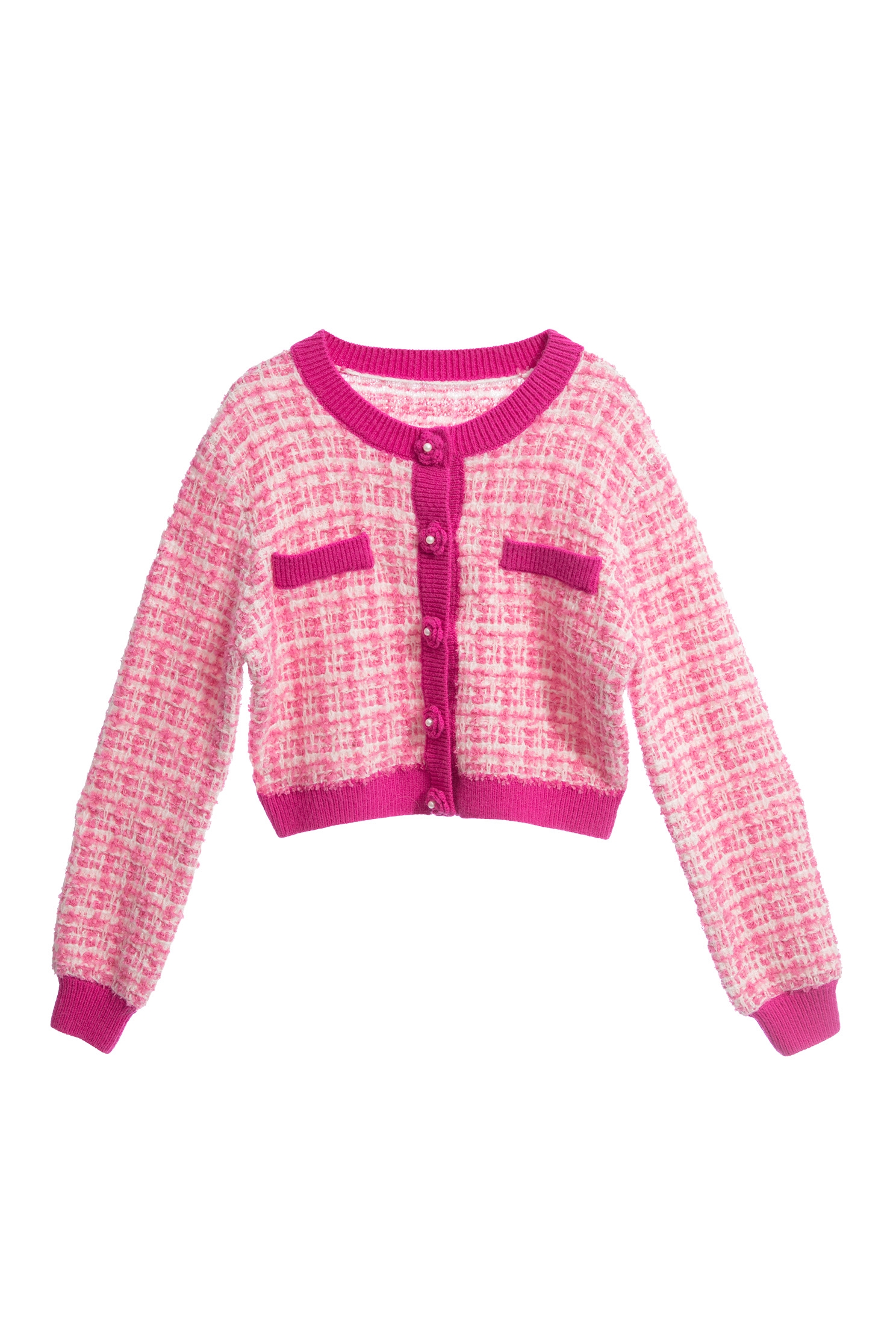 Button Front Tweed Knit CardiganButton Front Tweed Knit Cardigan,Season (AW) Look,Knitted,Knitted coats