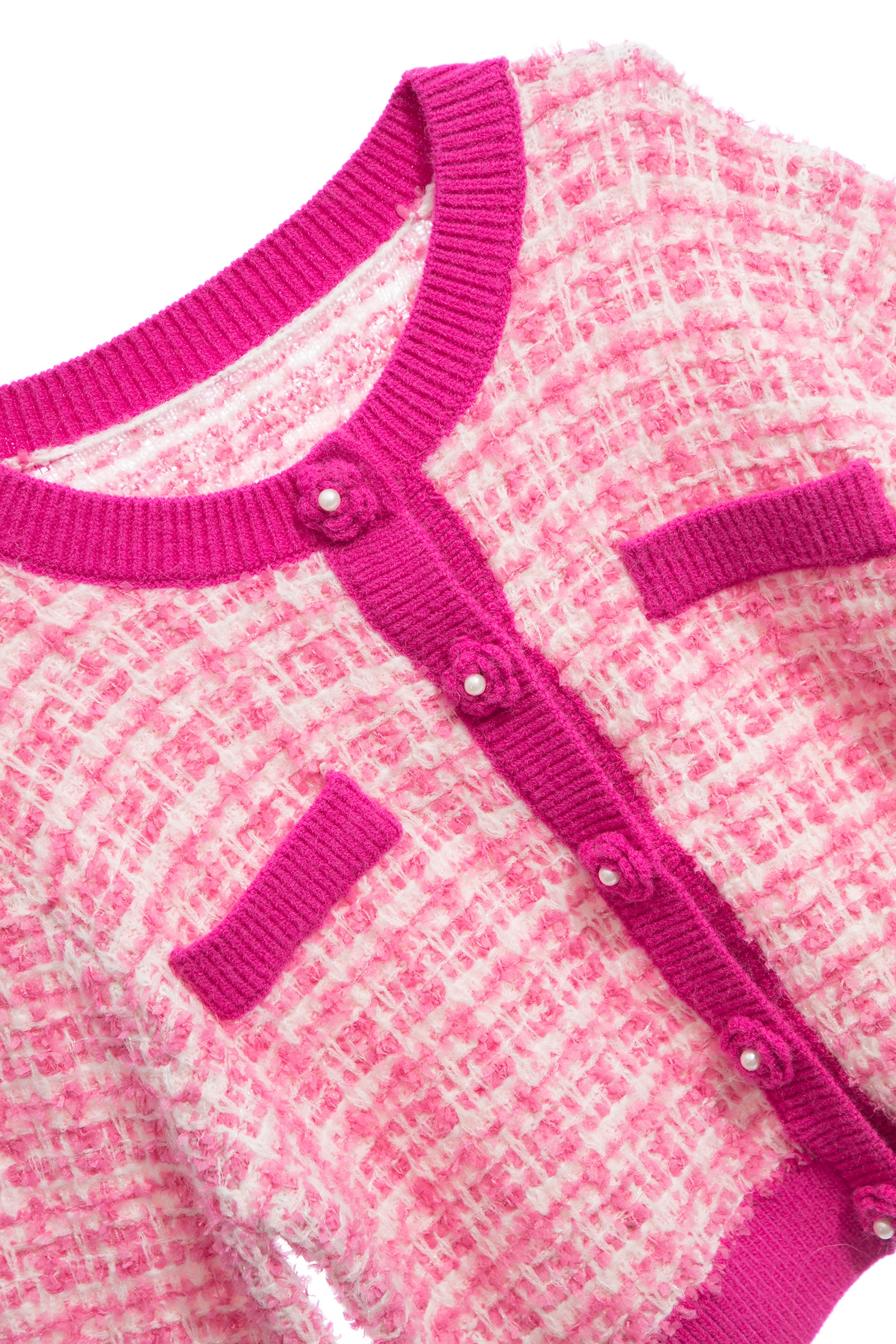 Button Front Tweed Knit CardiganButton Front Tweed Knit Cardigan,Season (AW) Look,Knitted,Knitted coats