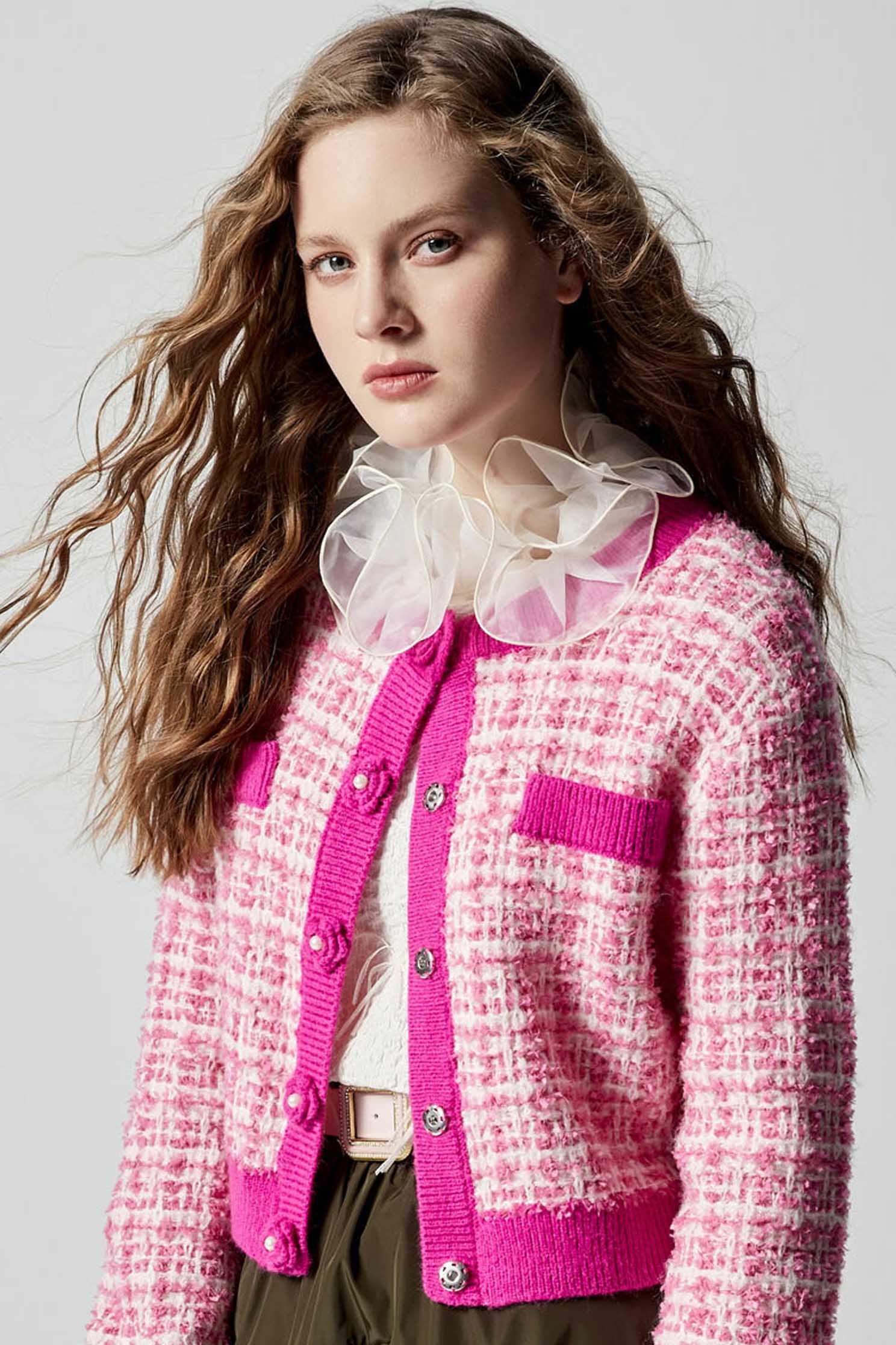 Button Front Tweed Knit CardiganButton Front Tweed Knit Cardigan,Season (AW) Look,Knitted,Knitted coats