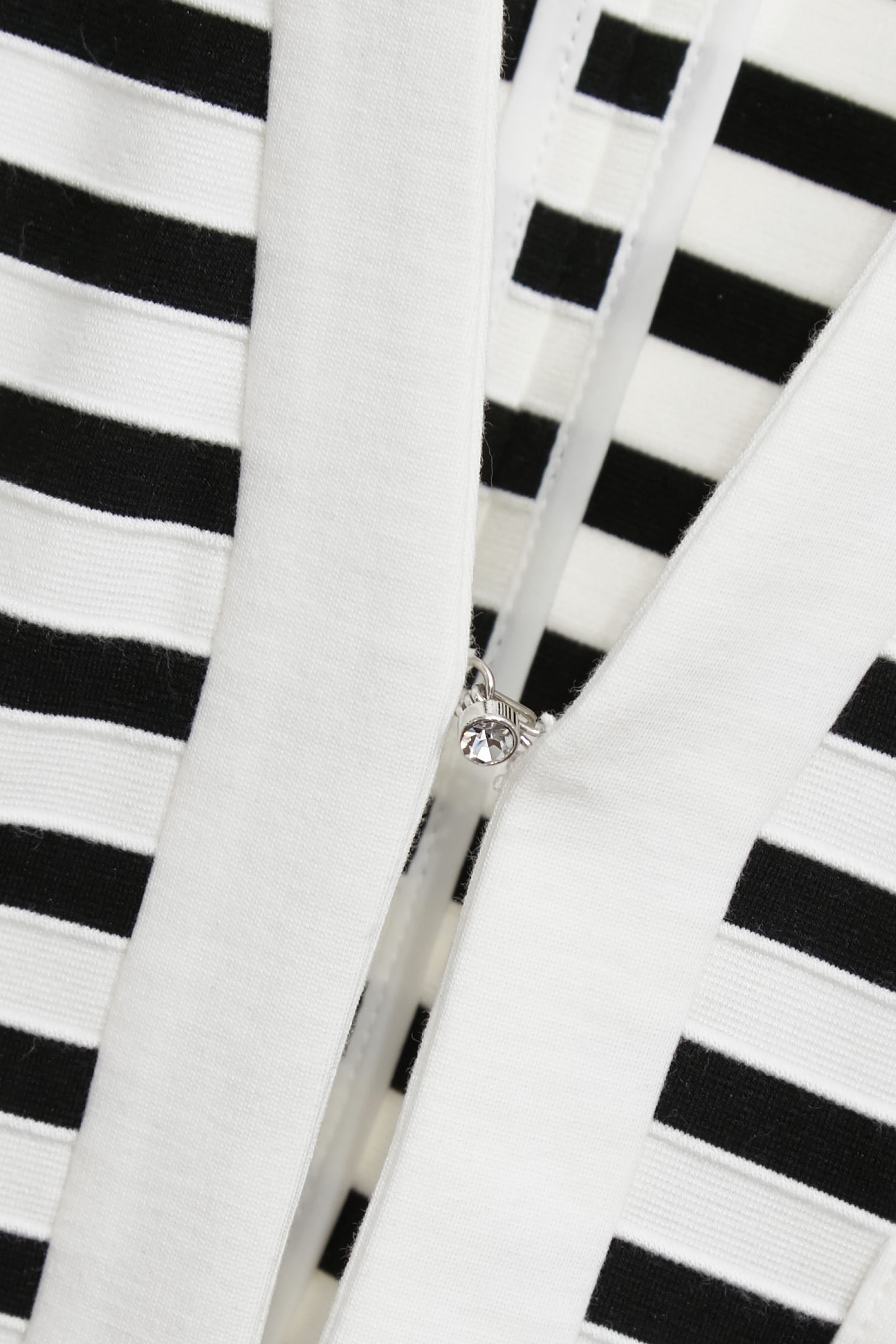 Black White Stripe V-neck JacketBlack White Stripe V-neck Jacket,Jackets,Outerwear,Season (SS) Look,pearl,Back To Classic,Back To B/W