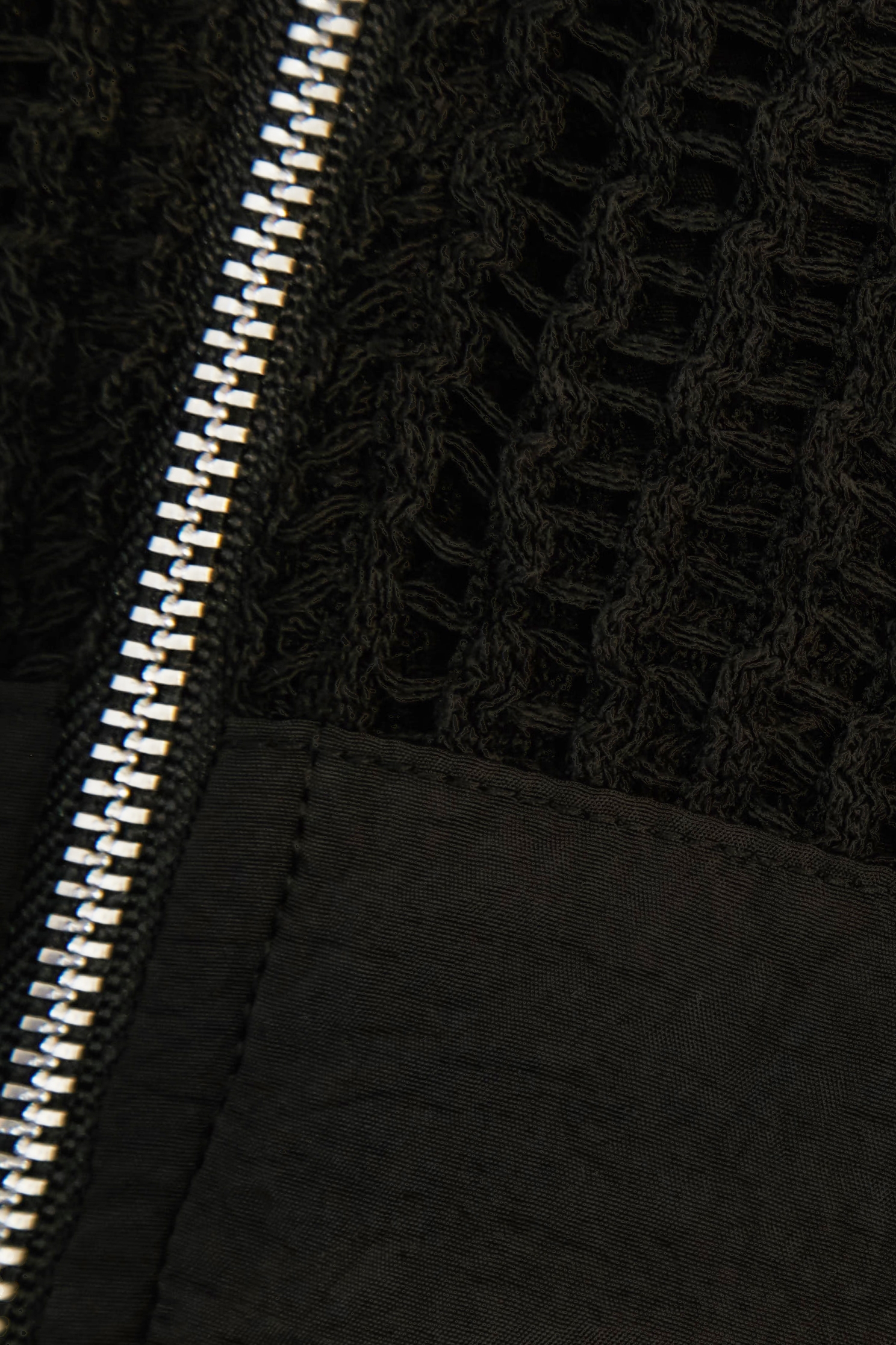 Front Zip Mix Fabric Hoodie JacketFront Zip Mix Fabric Hoodie Jacket,Office Looks,Outerwear,Hats,Season (SS) Look,upperclass,Hoodie jackets,Trench coats