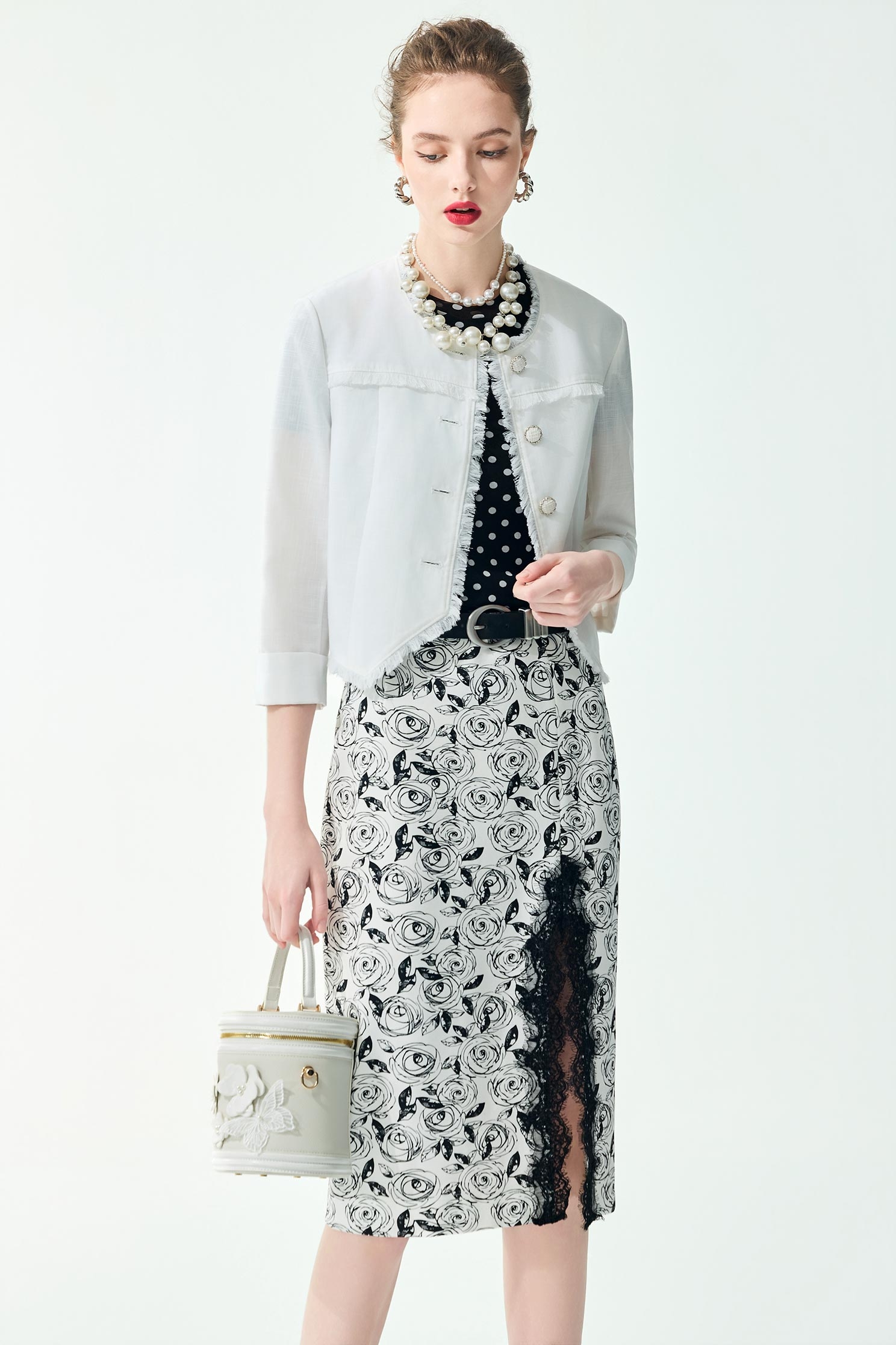 Fringe Trim Detail Linen JacketFringe Trim Detail Linen Jacket,Jackets,Outerwear,Season (SS) Look,White outerwear