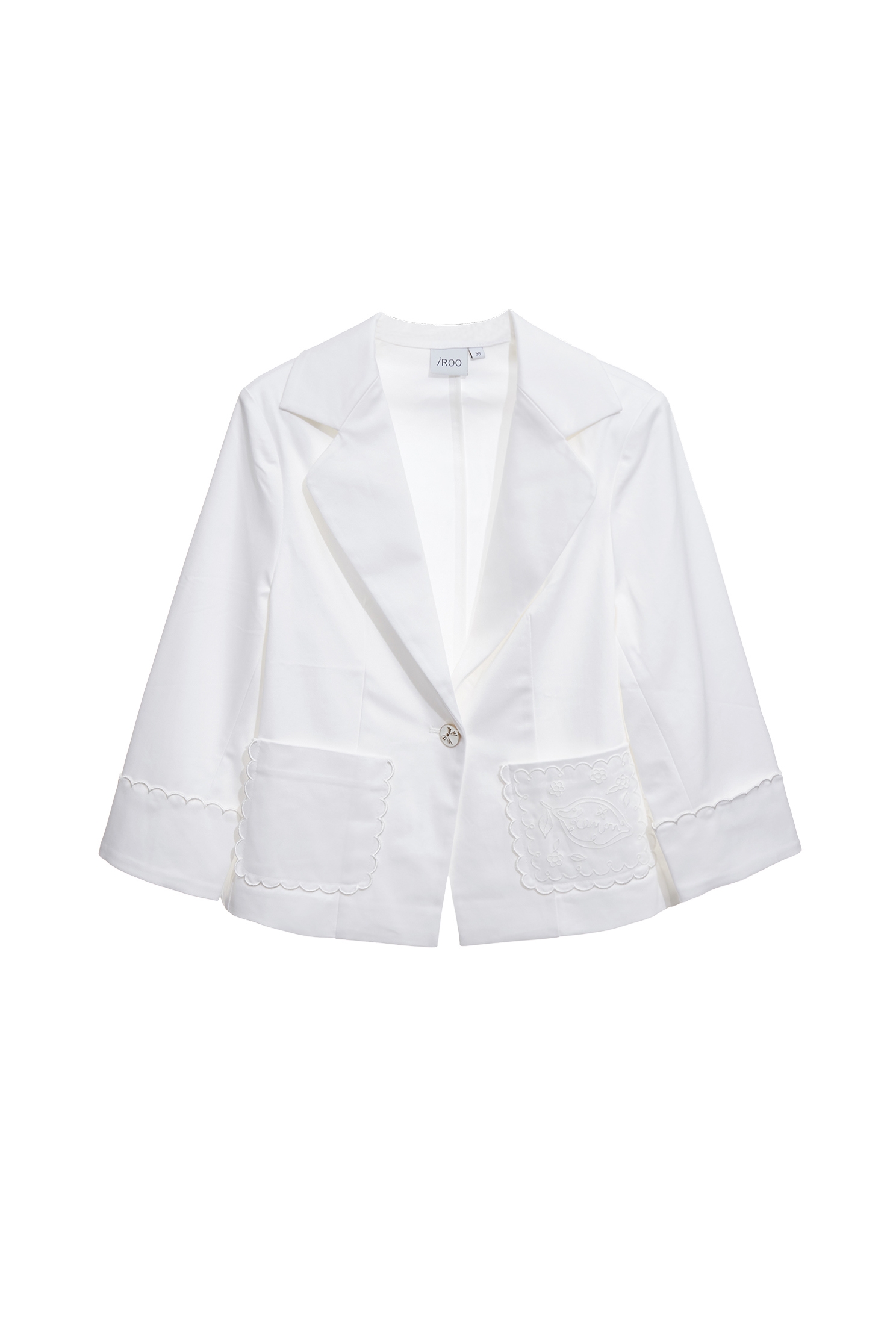 Floral Embroidery Detail White BlazerFloral Embroidery Detail White Blazer,Jackets,Embroidered,Outerwear,Season (SS) Look,White outerwear,bows,Blazers