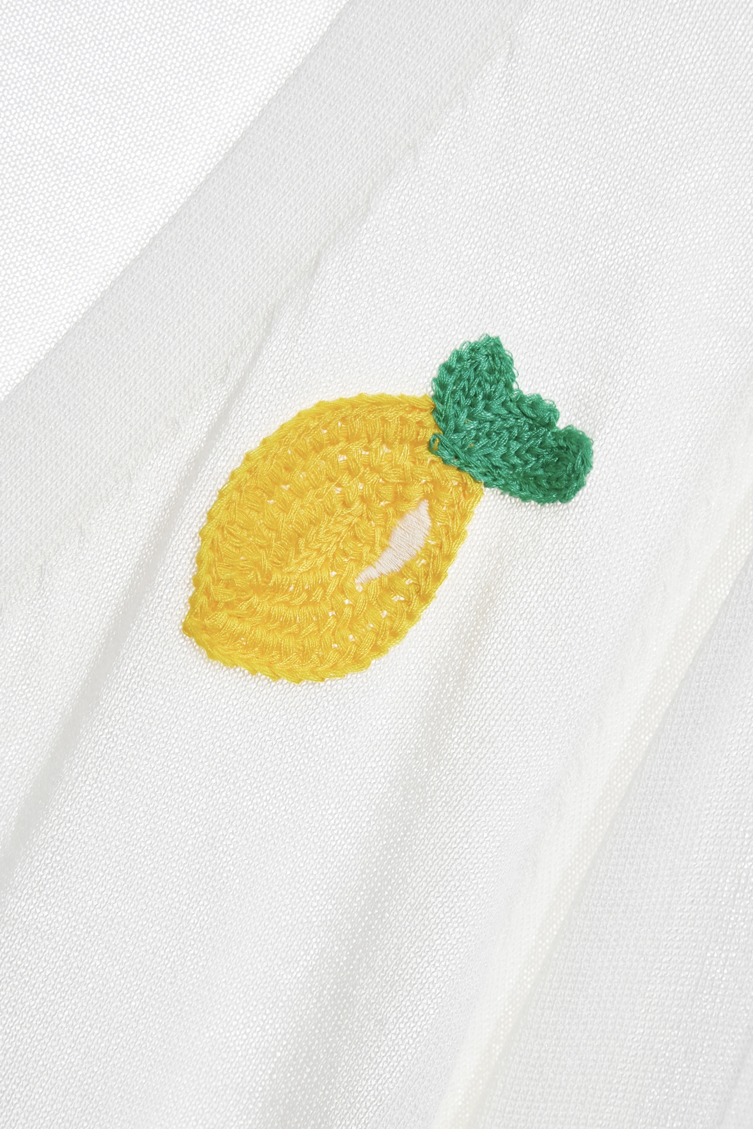 Pineapple Motif Knit CardiganPineapple Motif Knit Cardigan,Jackets,Embroidered,Outerwear,Season (SS) Look,White outerwear,Lace,Knitted,Knitted coats