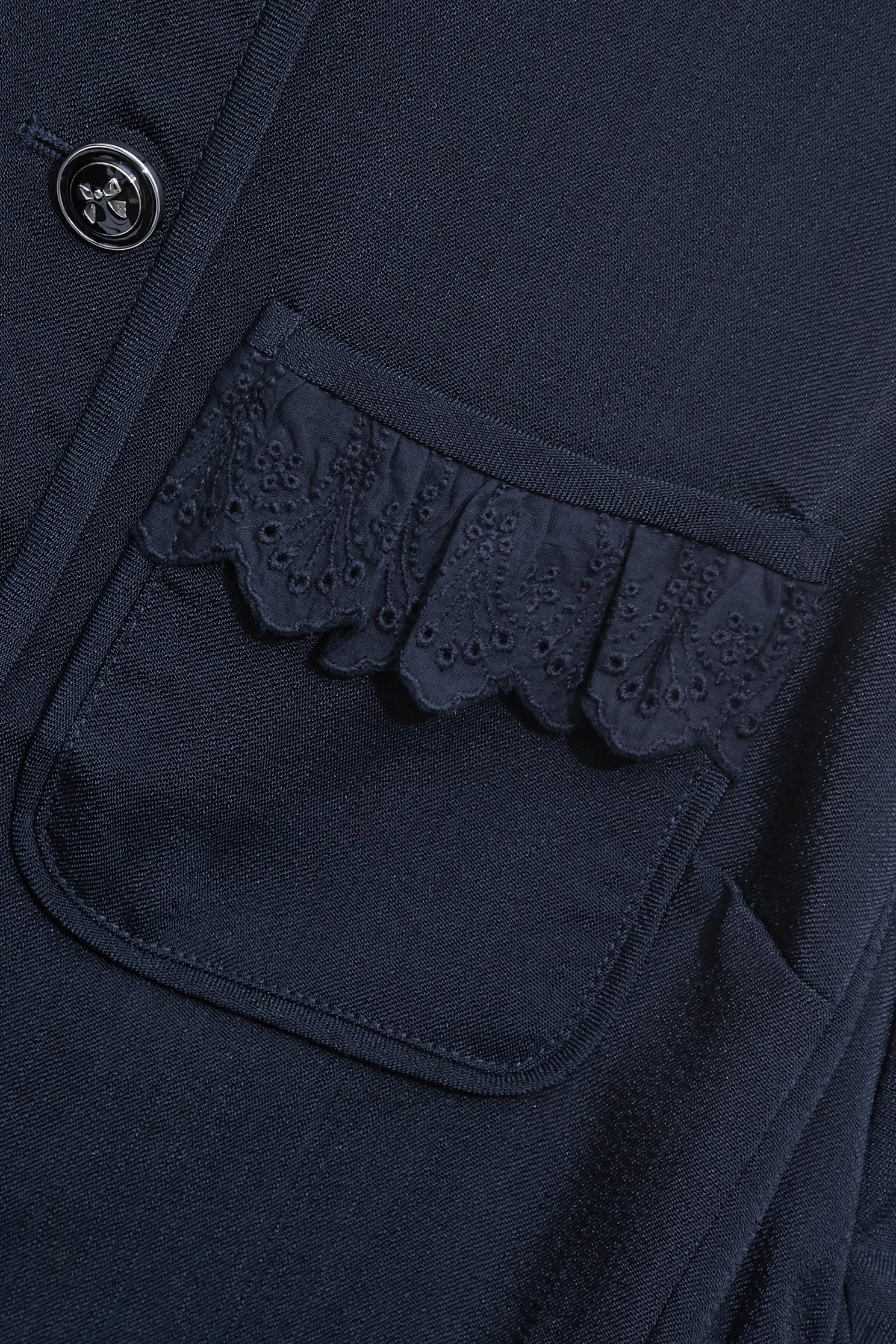 Navy Half Sleeve JacketNavy Half Sleeve Jacket,Jackets,Outerwear,Season (SS) Look,Lace,bows