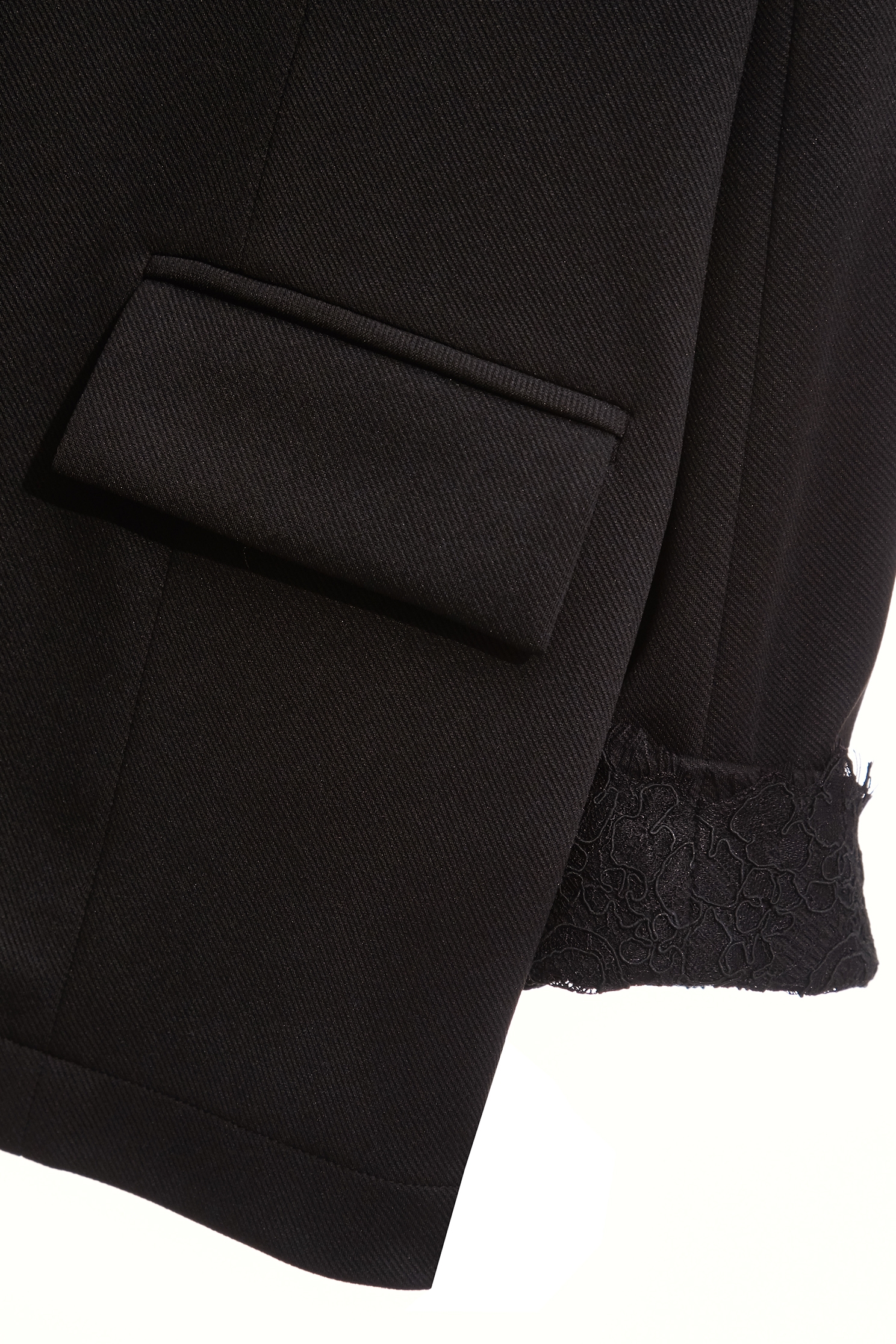 Sleeve Cuff Lace Detail BlazerSleeve Cuff Lace Detail Blazer,Jackets,Outerwear,Season (SS) Look,pearl,Black outerwear